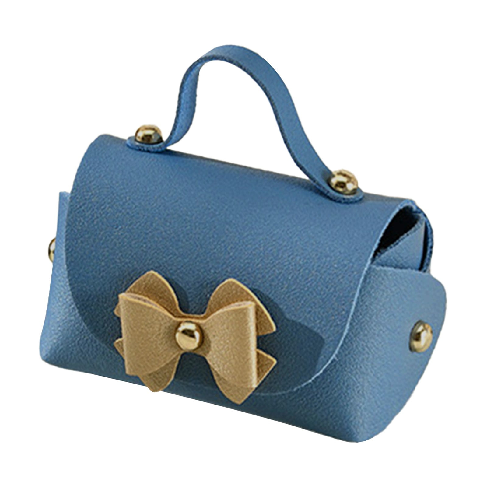 Nomeni Handheld Leather Candy Bag Elegant Wedding Favor Gift Box (Blue, 4.7 in x 3.5 in) wqs1a