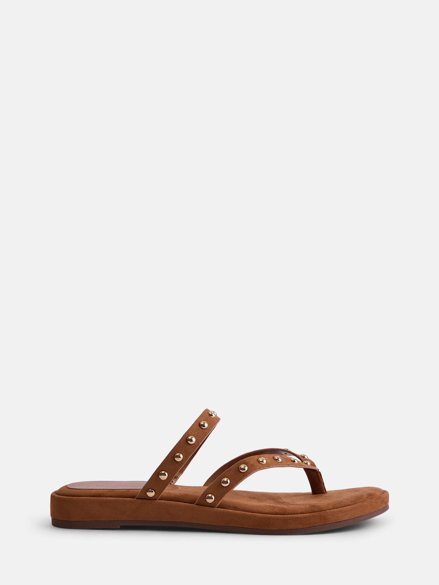 Time and Tru Women's Studded Flip Flop Sandals (Black, 8 in) 95zau
