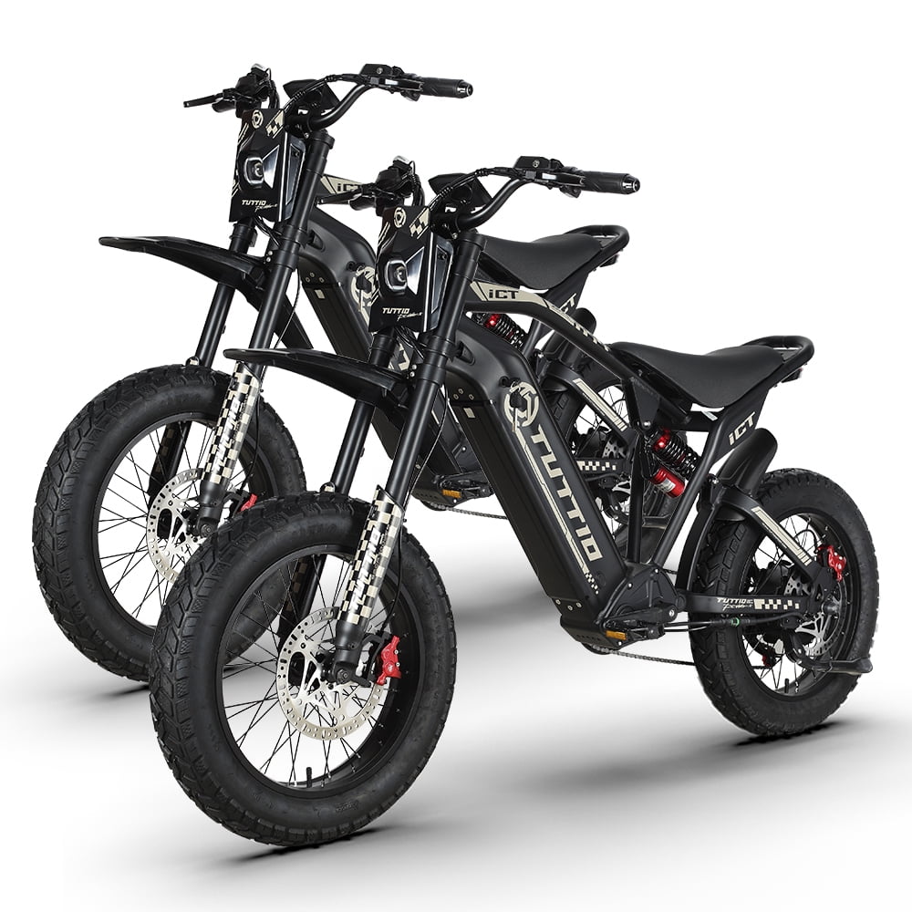 TUTTIO ICT Electric Dirt Bike for Adults, 4000W High-Performance Off-Road Motorcycle, 7-Speed (Black, 20 in) ane0q