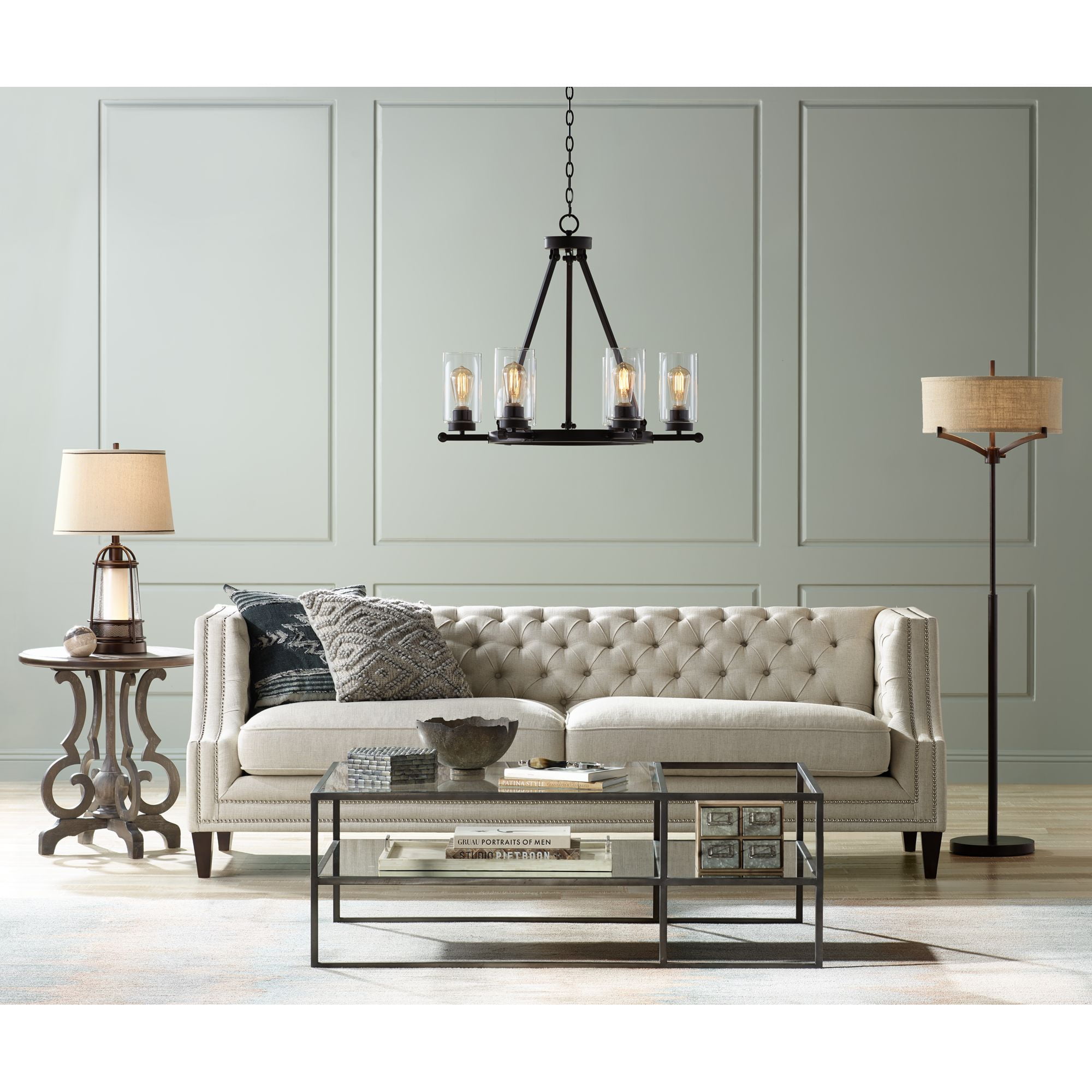 Franklin Iron Works Tremont Mid Century Modern Floor Lamp (Deep Bronze, 62 in) zpvrn