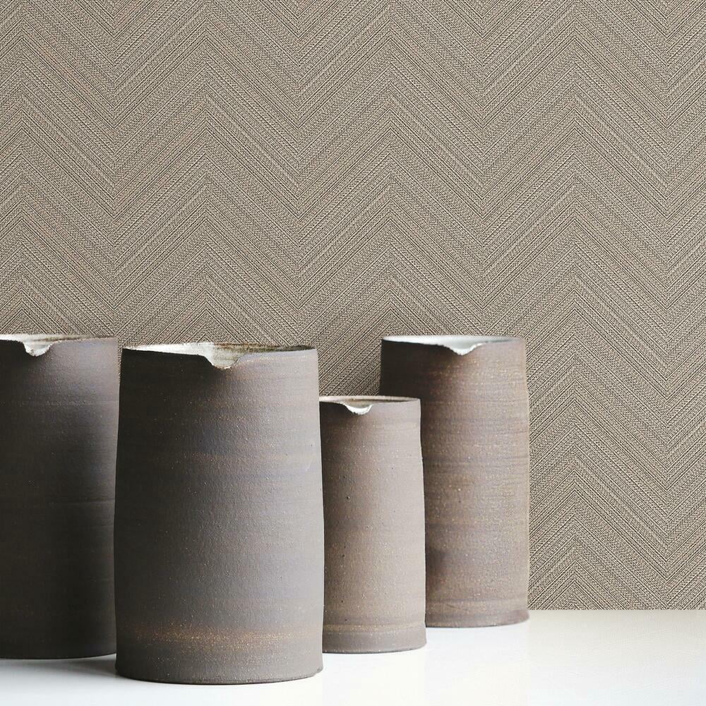 RoomMates Herringbone Weave Peel and Stick Wallpaper (Beige, 28.29 sq ft) 0rw7g