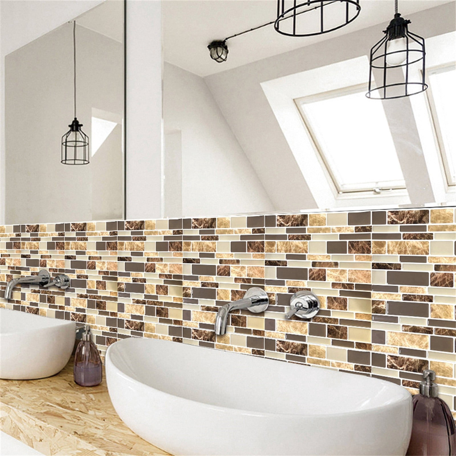 Yeetfub Peel and Stick Subway Wall Tiles for Kitchen and Bathroom (White, 10 Sheets, 4 in x 4 in) 2u7q4