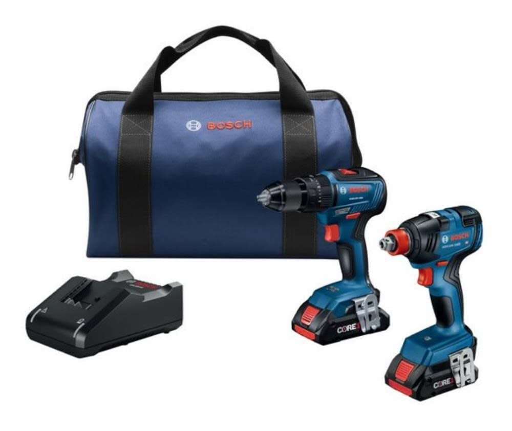 Bosch 18V Brushless Hammer Drill and Freak Impact Driver 2-Tool Combo Kit (Refurbished, 4 Ah) z0bg4