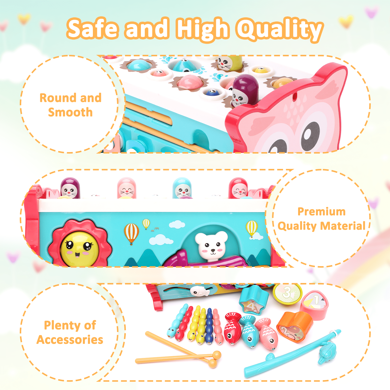 ORFELD 8-in-1 Montessori Activity Cube Educational Learning Toy for Toddlers (Pink, 8.3 in x 4.9 in x 4.9 in) c4hwv
