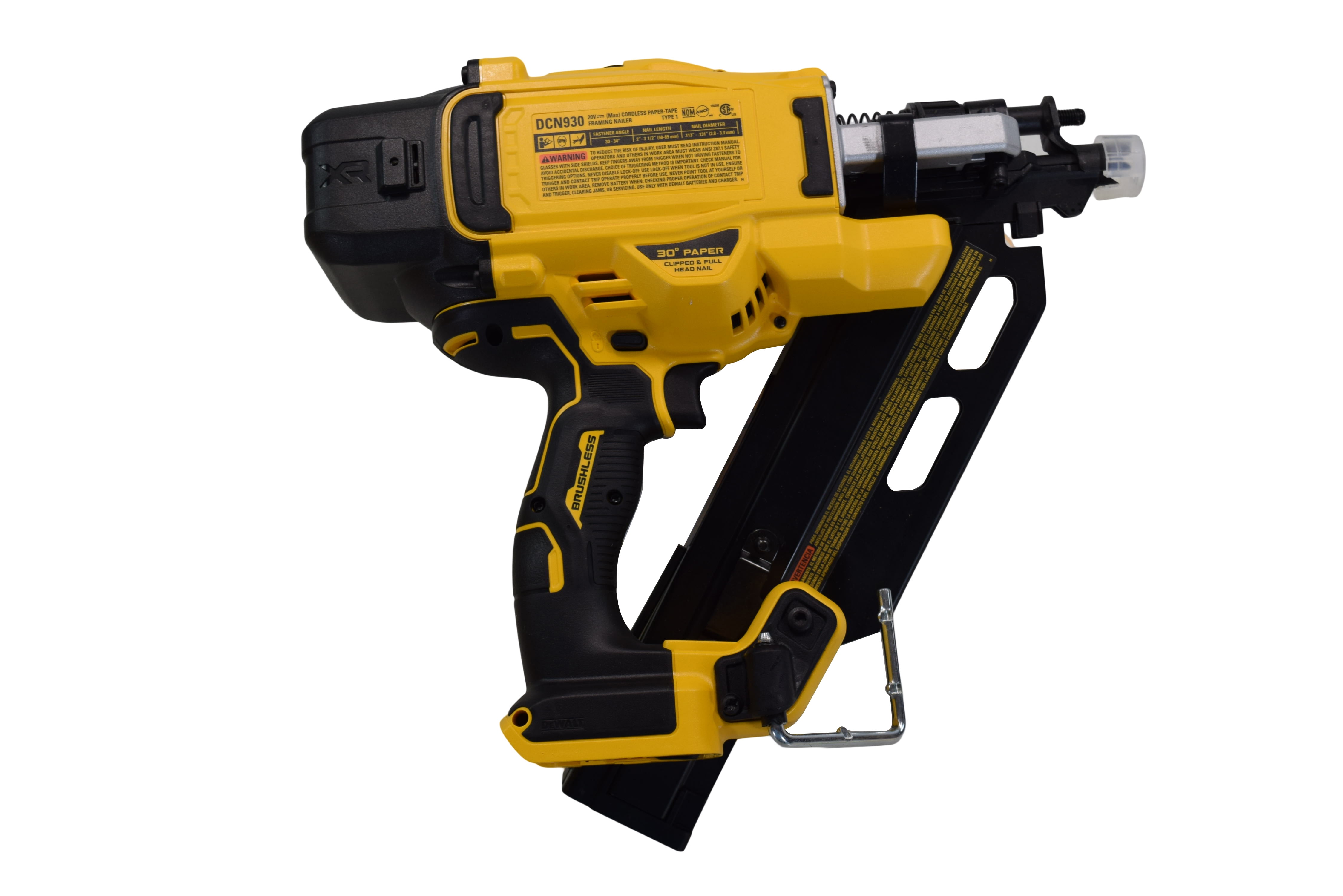 DEWALT DCN930B 20V MAX Brushless Cordless 30-Degree Paper Tape Framing Nailer (Tool Only, 3.5 in) oxzw7