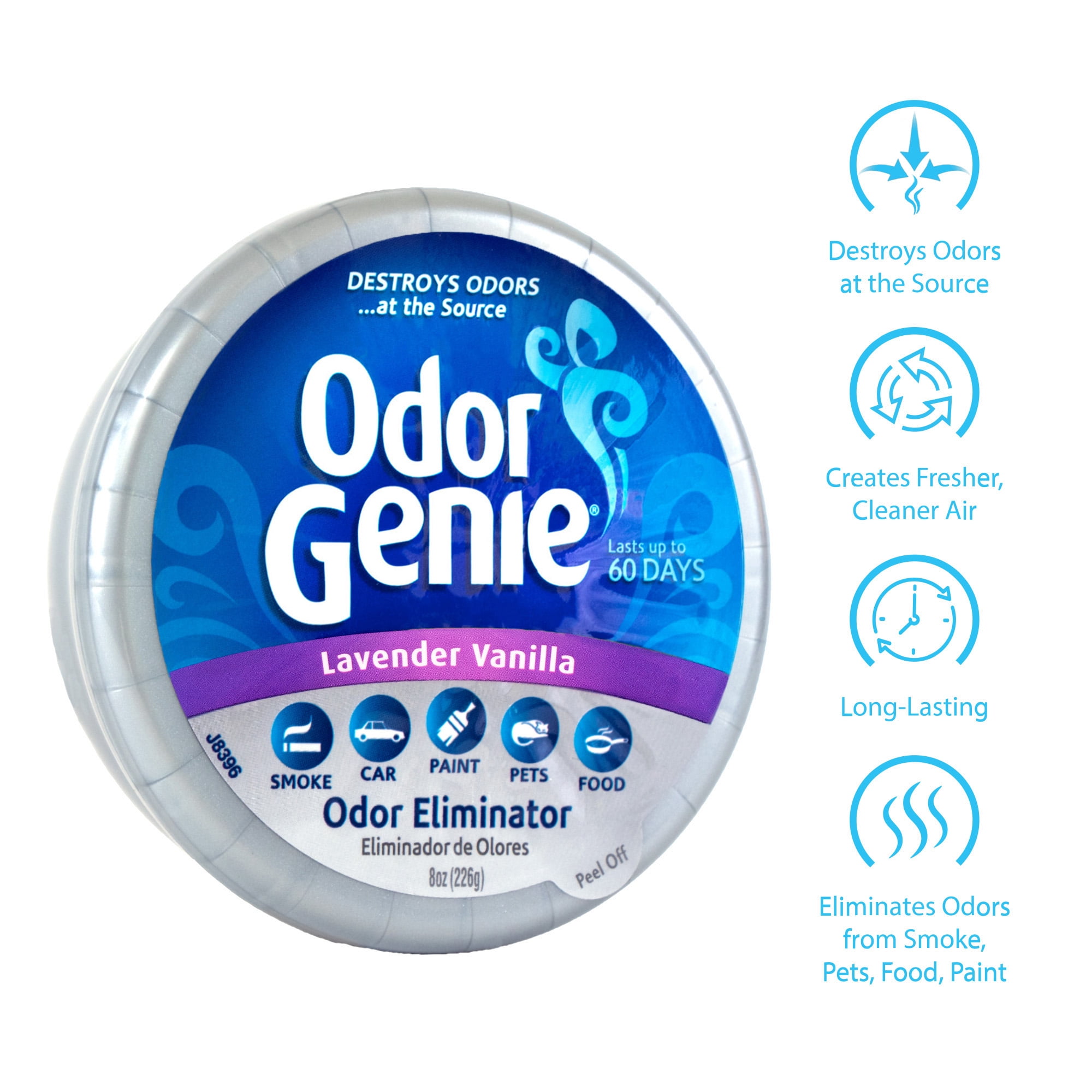 DampRid Odor Genie Air Freshener, Charcoal-Enhanced Odor Eliminator, Lavender Vanilla (8 oz) ma3o5