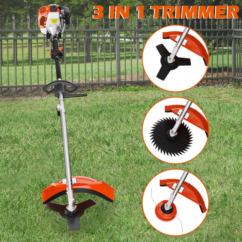 Baotree 36cc 2-Stroke Gas String Trimmer 3-in-1 Lawn Mower and Weed Cutter (Orange, 750W) 8pqbu