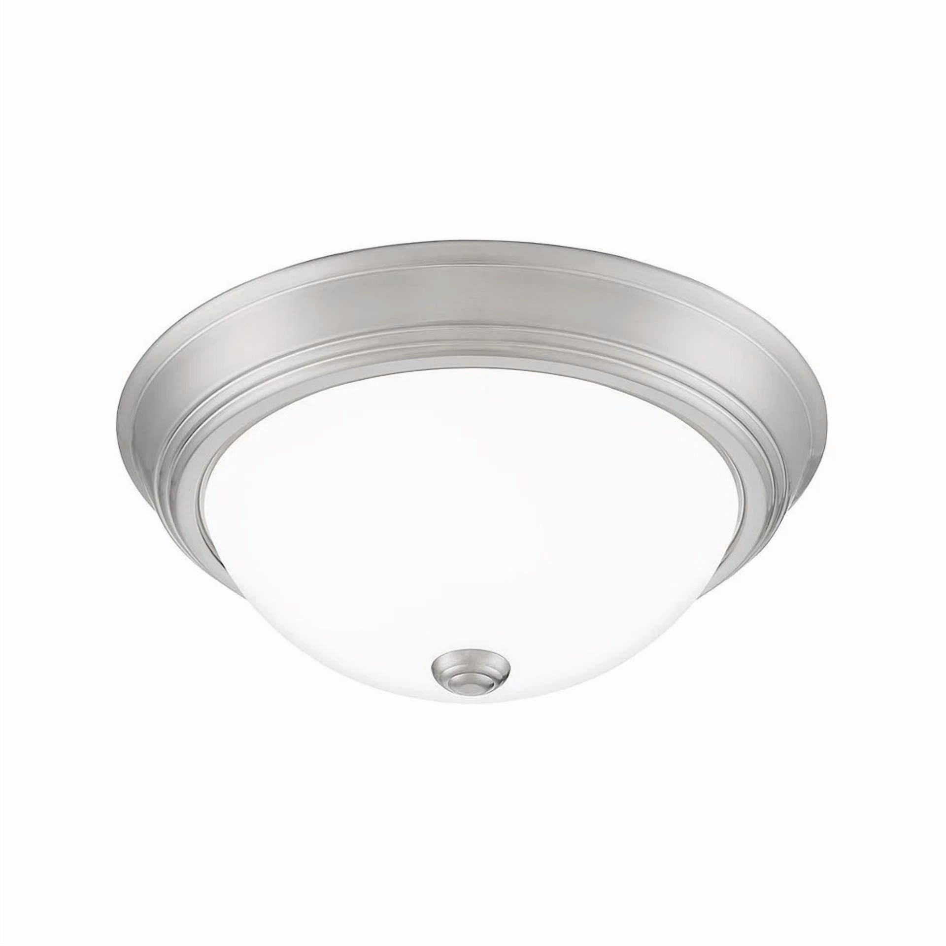 Knack Erwin 2-Light Flush Mount Ceiling Fixture (Brushed Nickel, 13 in) mjemn