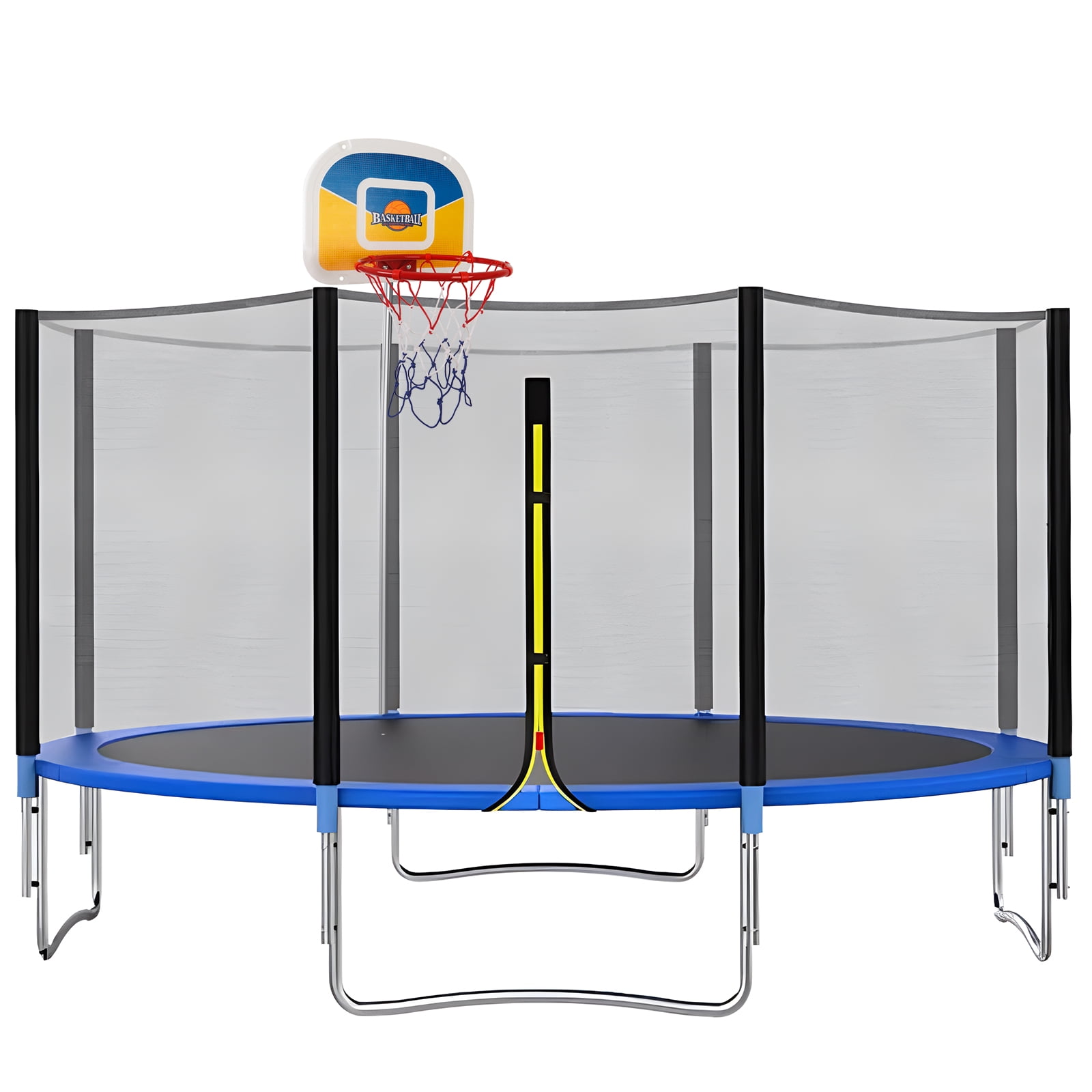 Synoratory Trampoline Basketball Hoop Set with Mini Ball and Pump (Red, 9 in) ynez0
