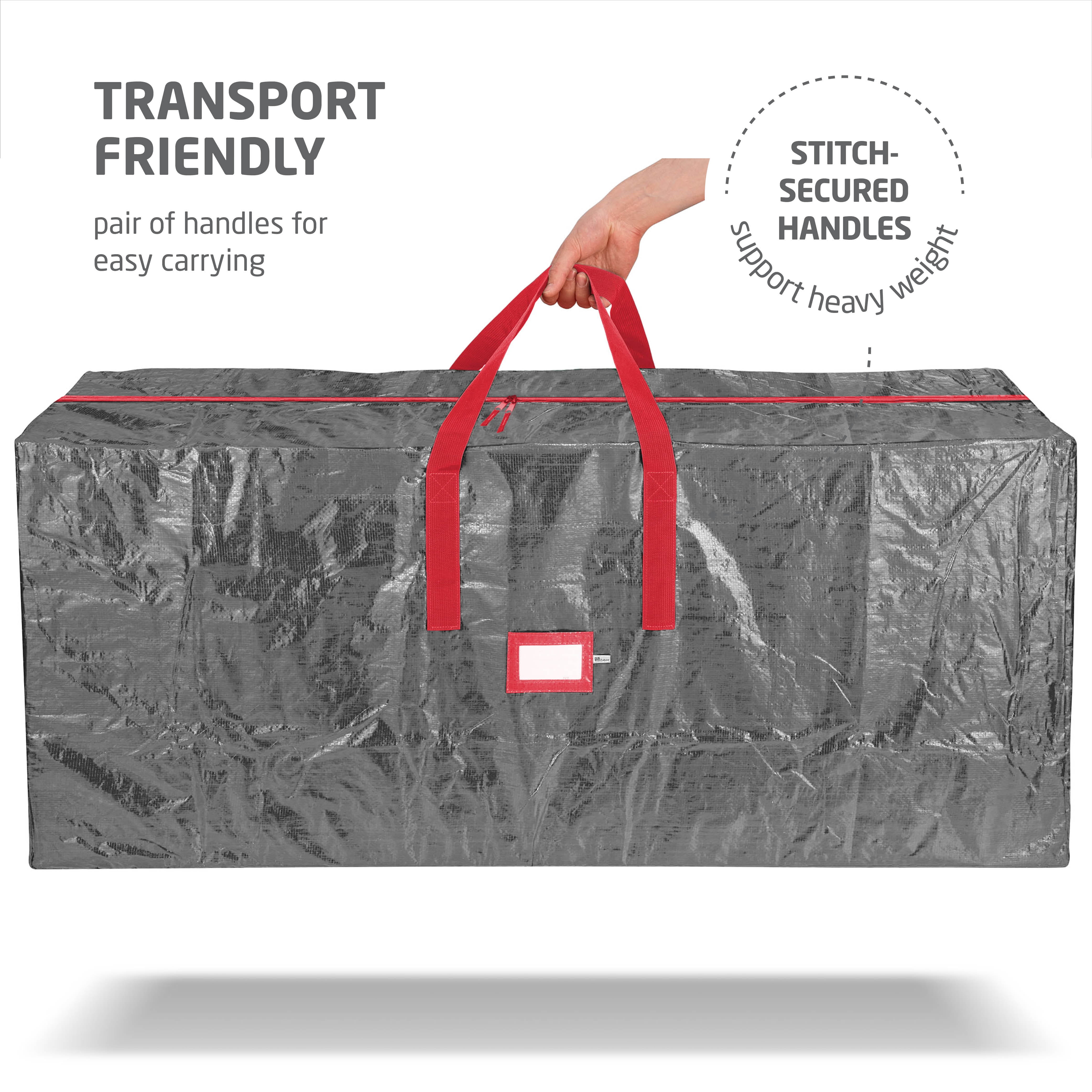Zober Christmas Tree Storage Bag for Artificial Trees up to 9 ft Tall (Grey, 65 in x 15 in x 30 in) 4pcct