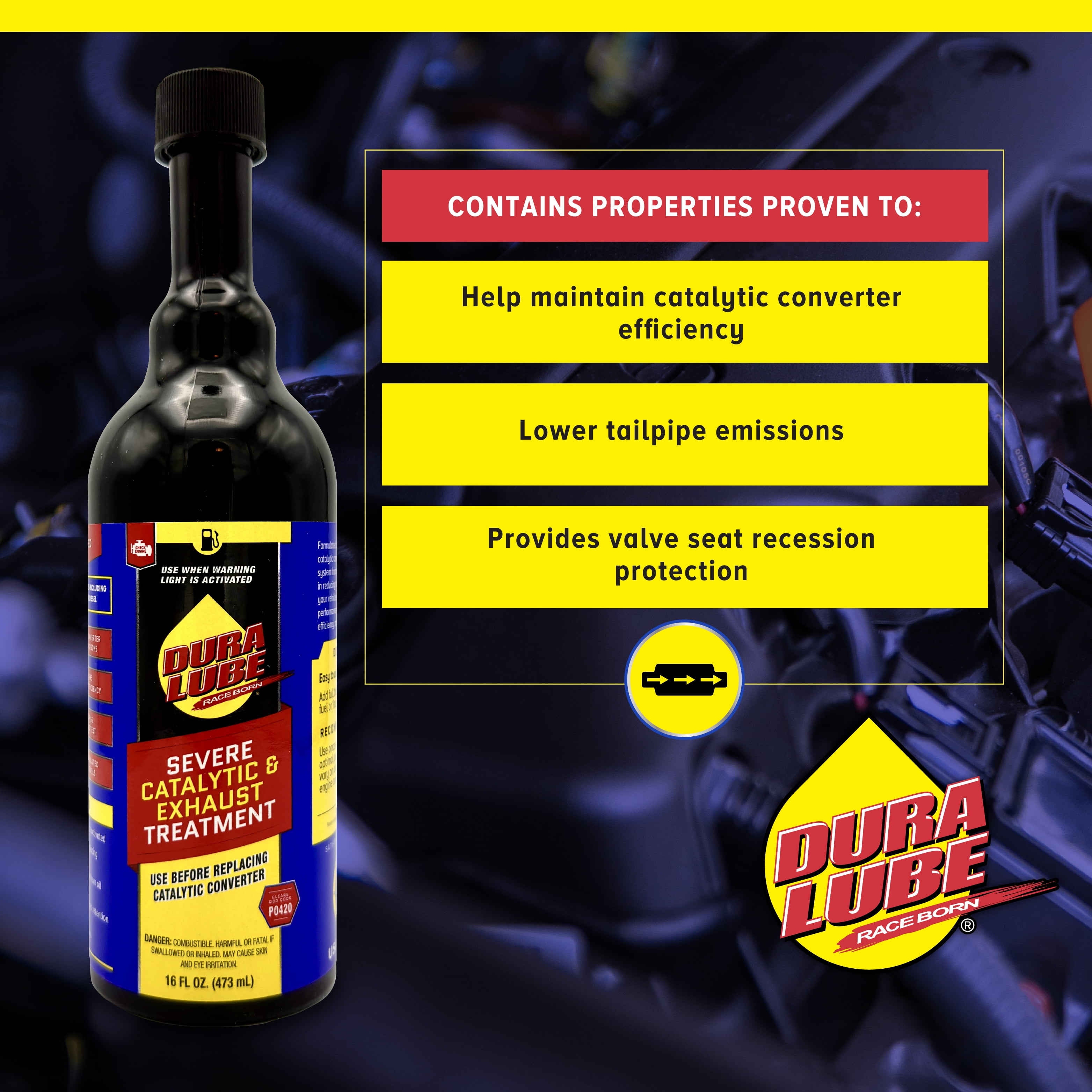 Dura Lube Catalytic & Exhaust System Treatment Emissions Additive Converter Cleaner (16 fl oz) ftgy3