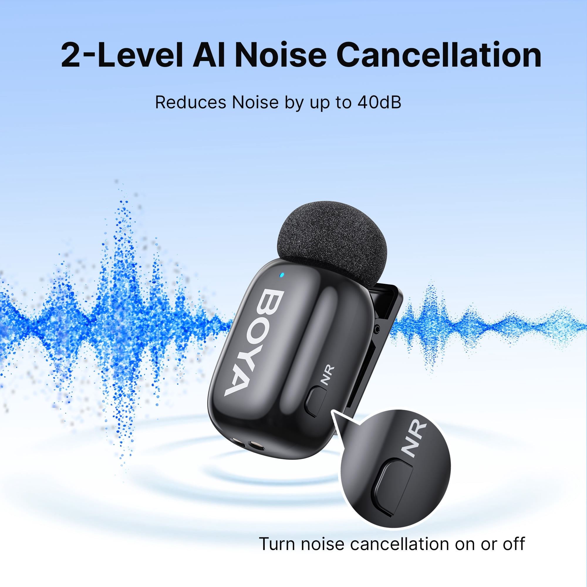 BOYA Mini 2 Wireless Lavalier Microphone System with Charging Case (Black, 328 ft Range) 4ezva