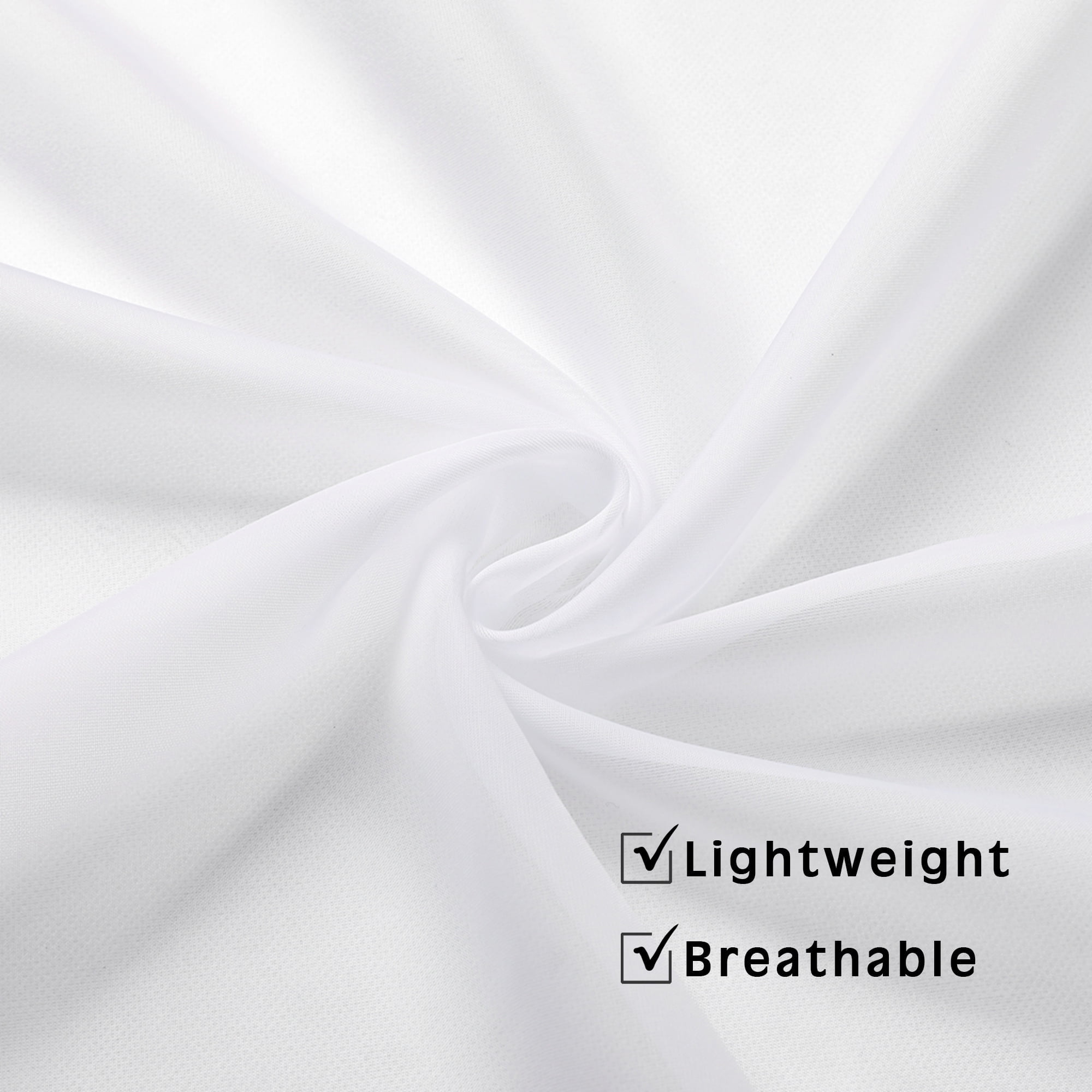 OVZME Semi-Transparent Voile Sheer Curtains, Rod Pocket Window Drapes for Bedroom and Living Room (White, 42 in x 84 in, 2 Panels) n9st5