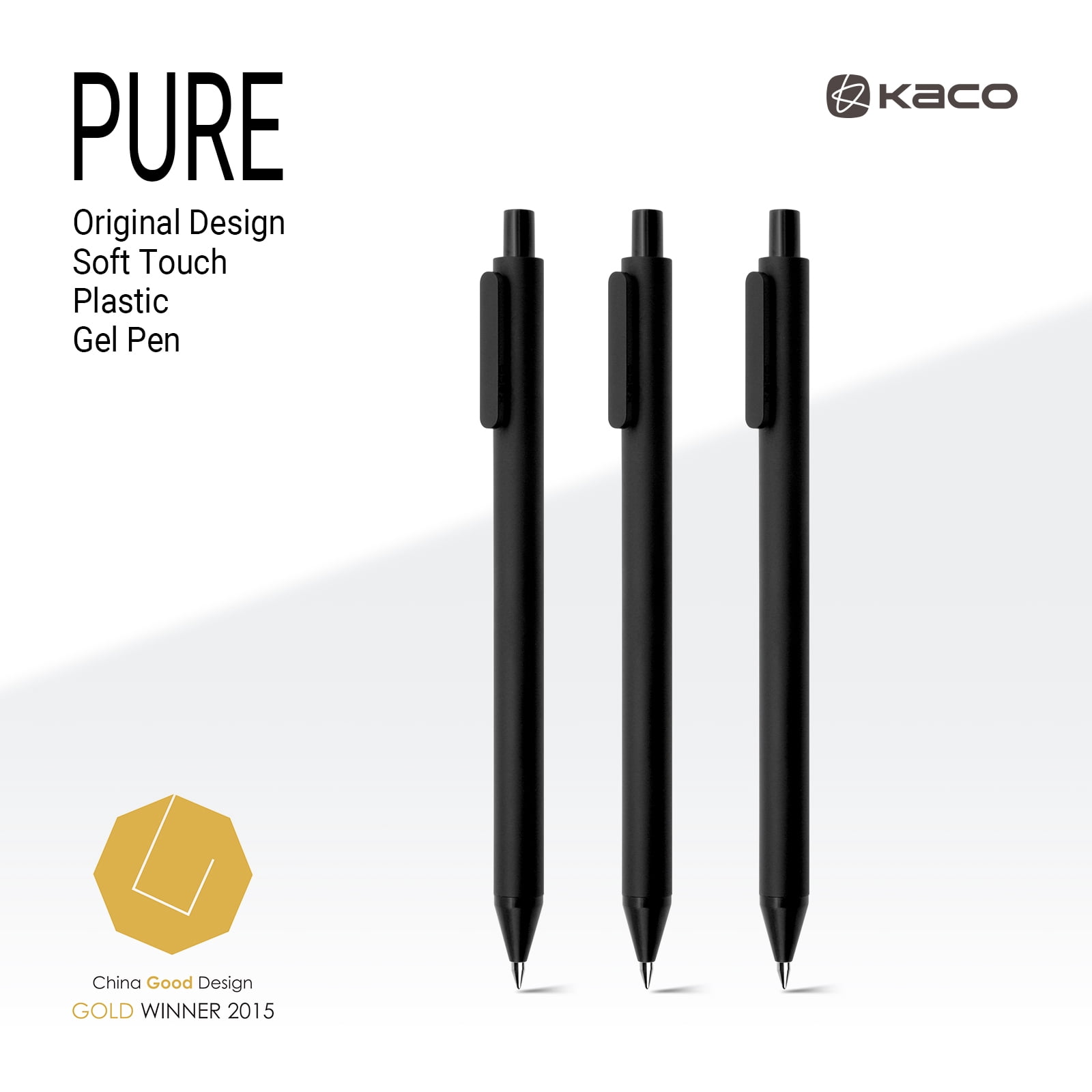 Kaco Gel Pens, Fine Point Retractable Pens, Quick-Dry Smooth Writing, Aesthetic Office Supplies (Black, 10 Count) ag8q4
