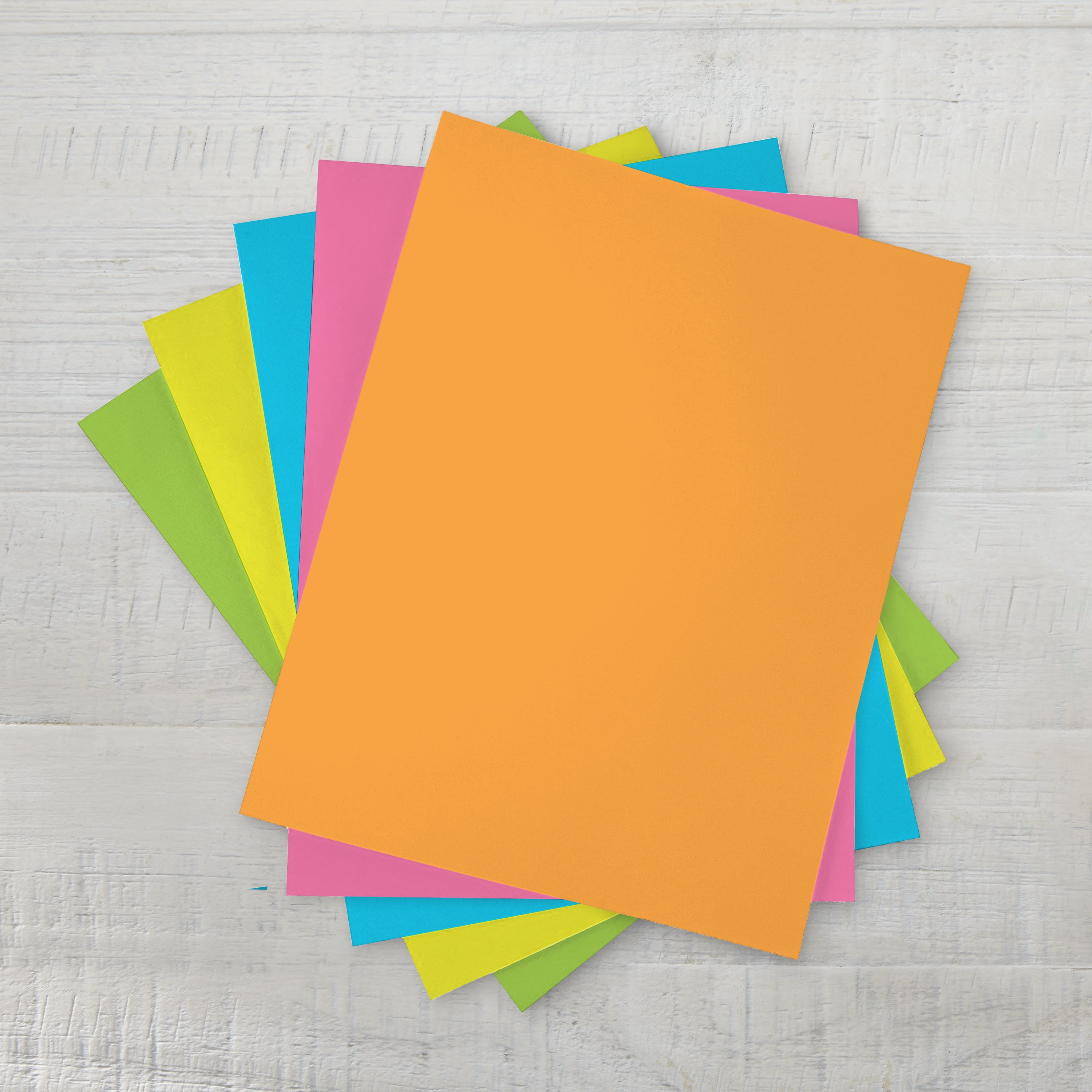 Pen+Gear Neon Card Stock Paper, Heavyweight Crafting Sheets (Assorted Colors, 8.5 in x 11 in, 75 Sheets) ljhrw