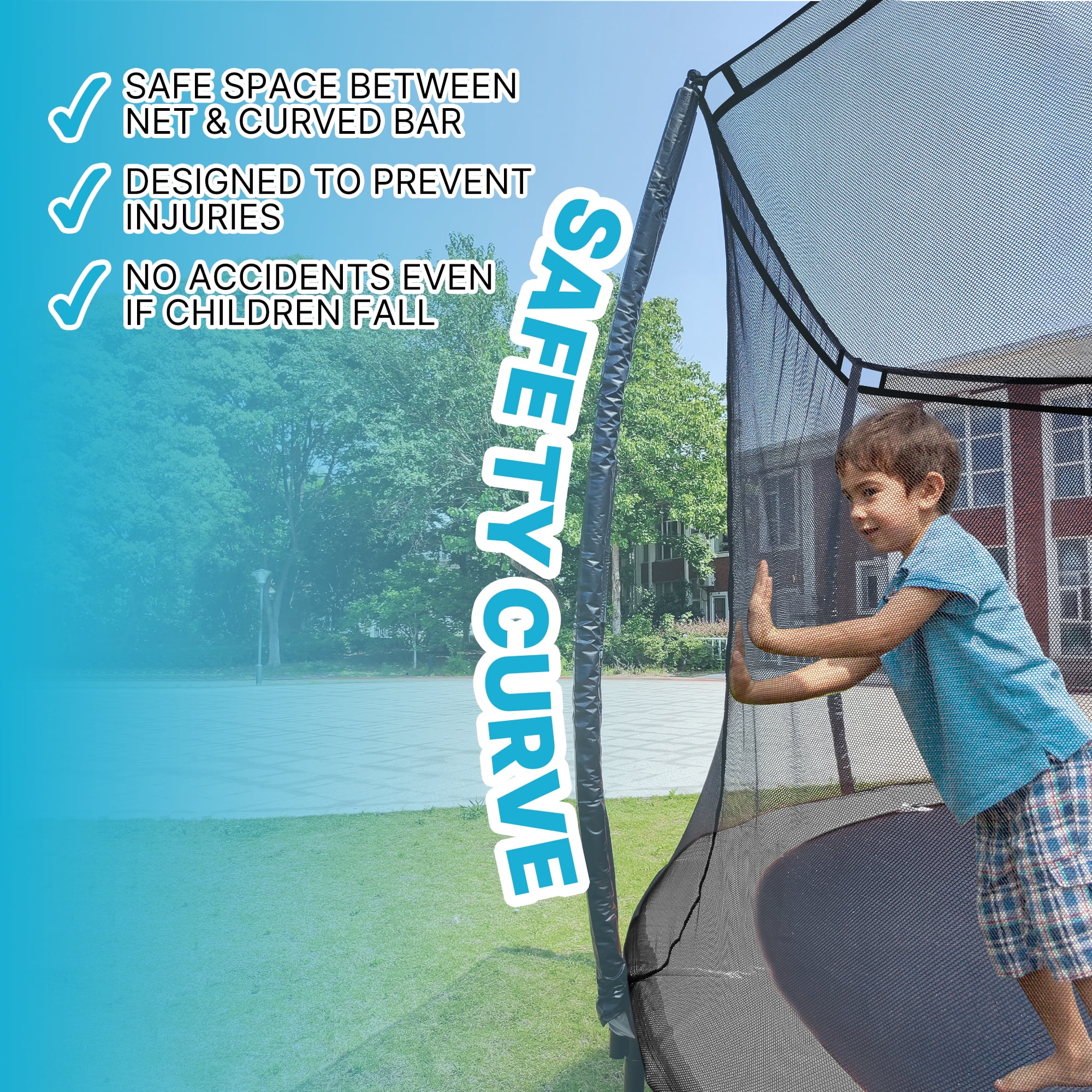 LeJump Outdoor Springless Trampoline with Safety Enclosure Net (Black, 12 ft) 5zpgs