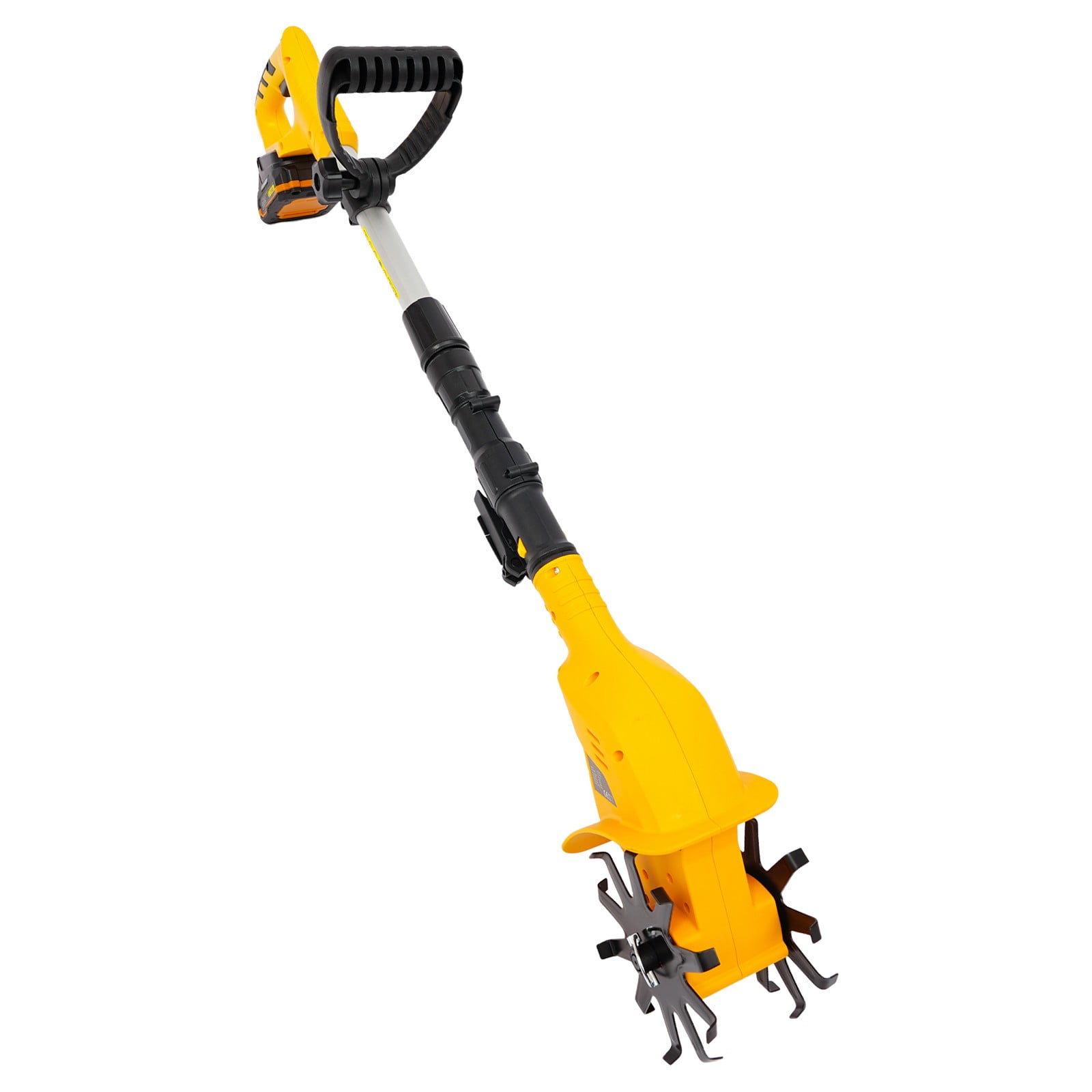 Generic Cordless Electric Tiller Cultivator, 20V Battery Powered Garden Rototiller with Adjustable Handle (Yellow, 8.38 lb) uhp6r