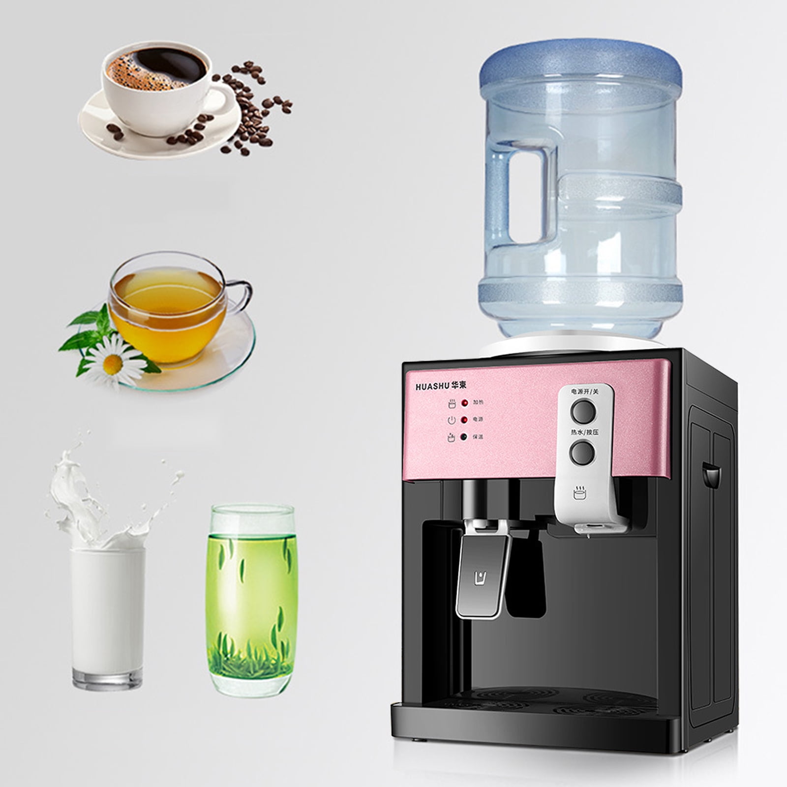 Mkyiongou Top Loading Water Dispenser, 3 Temperature Settings Electric Cooler for Home and Office (Rose Gold, 14.2 in x 9.4 in x 10.6 in) nwclf