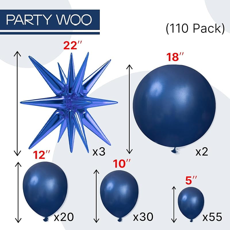 Generic Metallic Silver Star Balloon Arch Kit (110 Pieces, Assorted Sizes 5 in to 22 in) og2aj