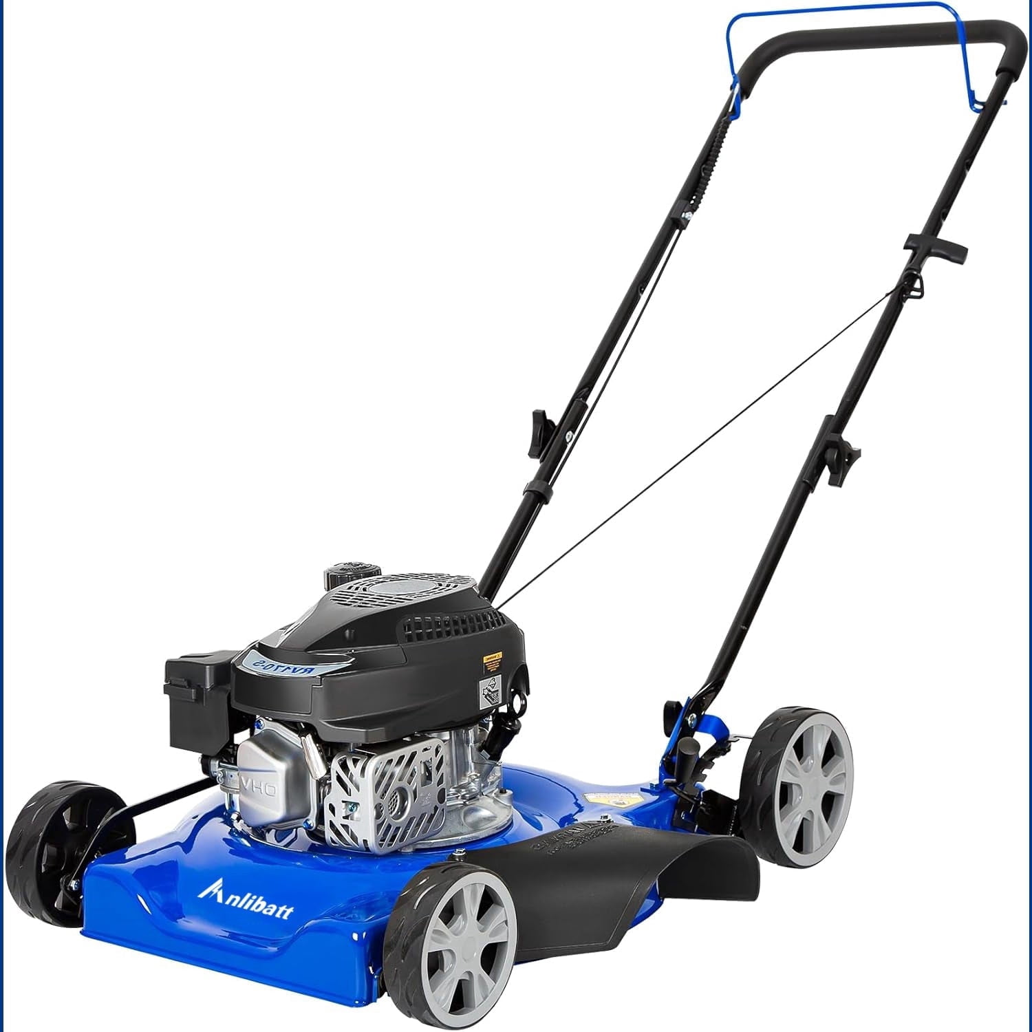 ANLIBATT Gas Lawn Mower 144cc 2-in-1 Side Discharge Push Mower (20 in Deck, 8-Position Height Adjustment) 0tqcf
