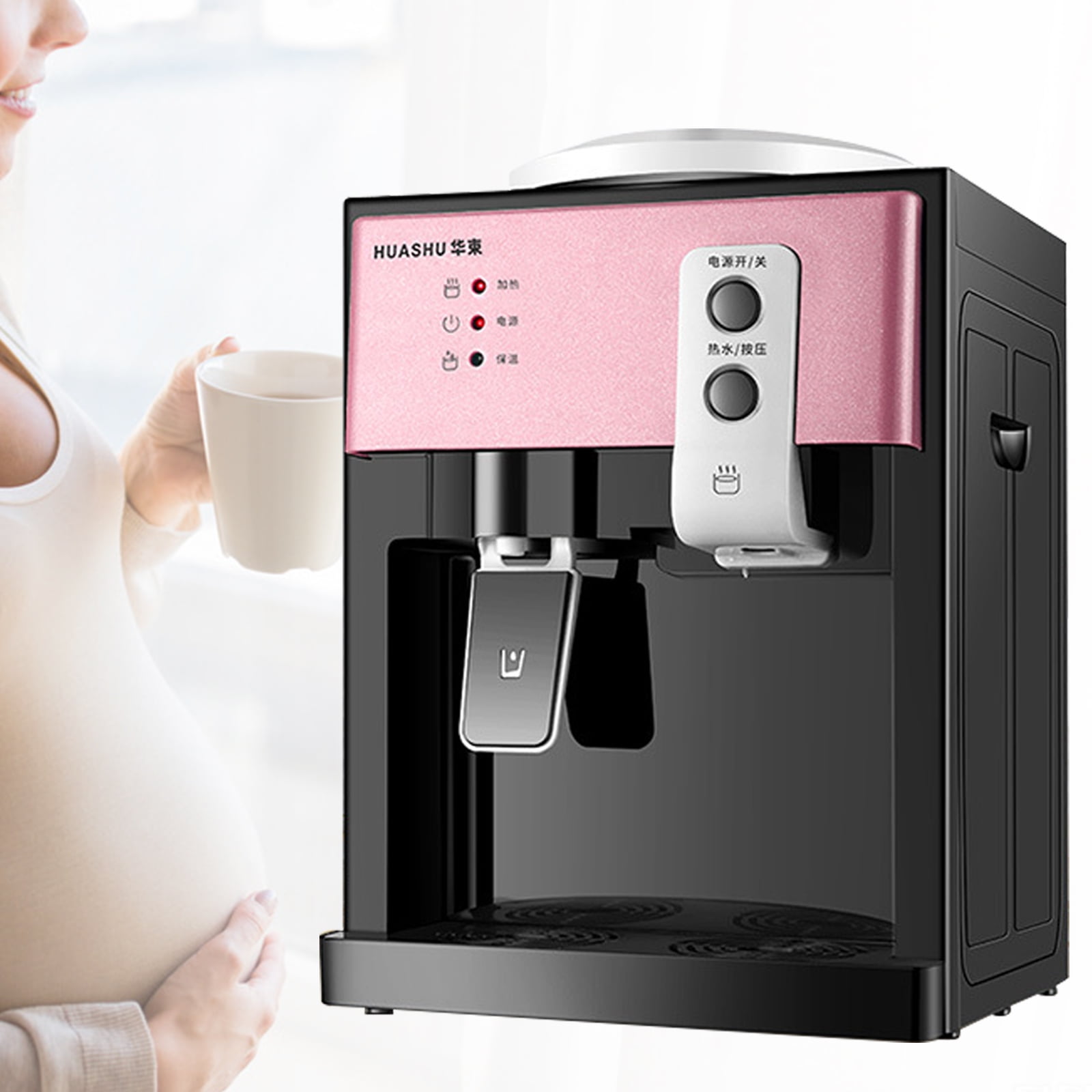 Mkyiongou Top Loading Water Dispenser, 3 Temperature Settings Electric Cooler for Home and Office (Rose Gold, 14.2 in x 9.4 in x 10.6 in) nwclf