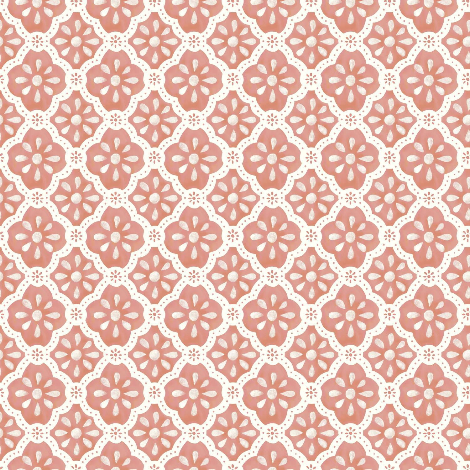 The Pioneer Woman Peel and Stick Wallpaper, Washy Trellis Pattern (Pink Salmon, 18 in x 18.86 ft) yuq33