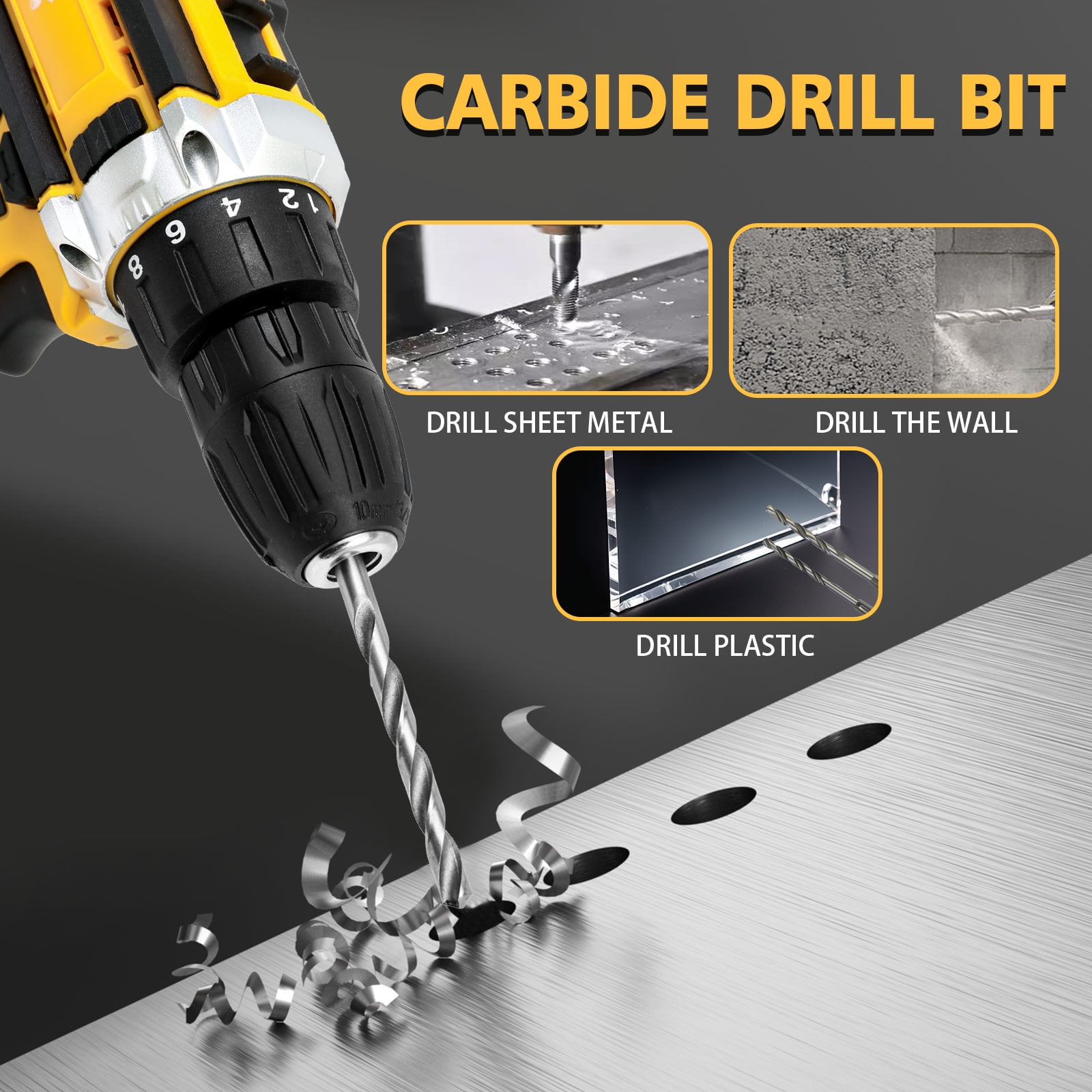CATGOOD 21V Electric Power Drill and Tool Set (Yellow, 120-Piece Set) er2yg