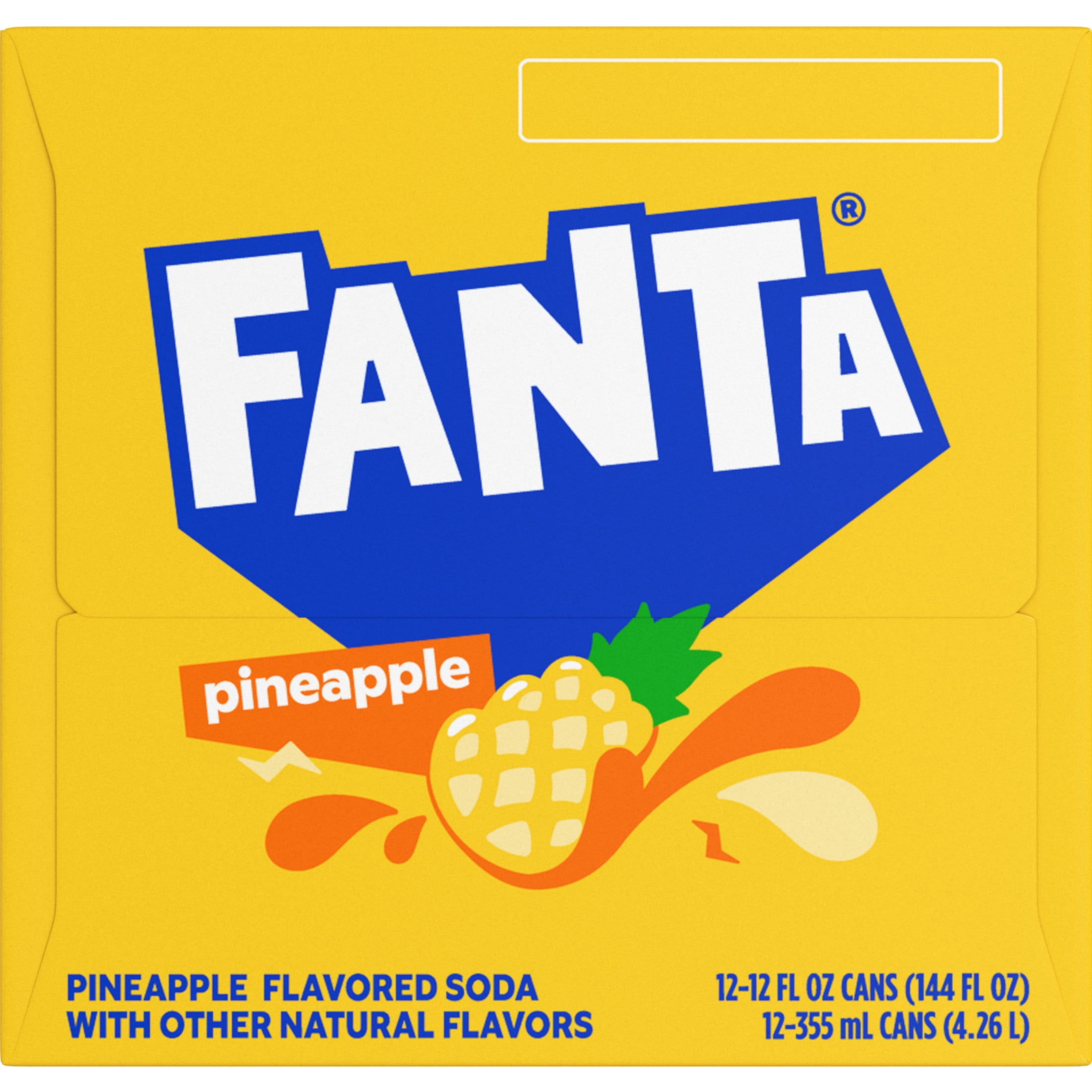 Fanta Pineapple Soda Pop Refreshing Fruit Flavored Soft Drink (Yellow, 12 fl oz, 12 Pack) 2o9fk