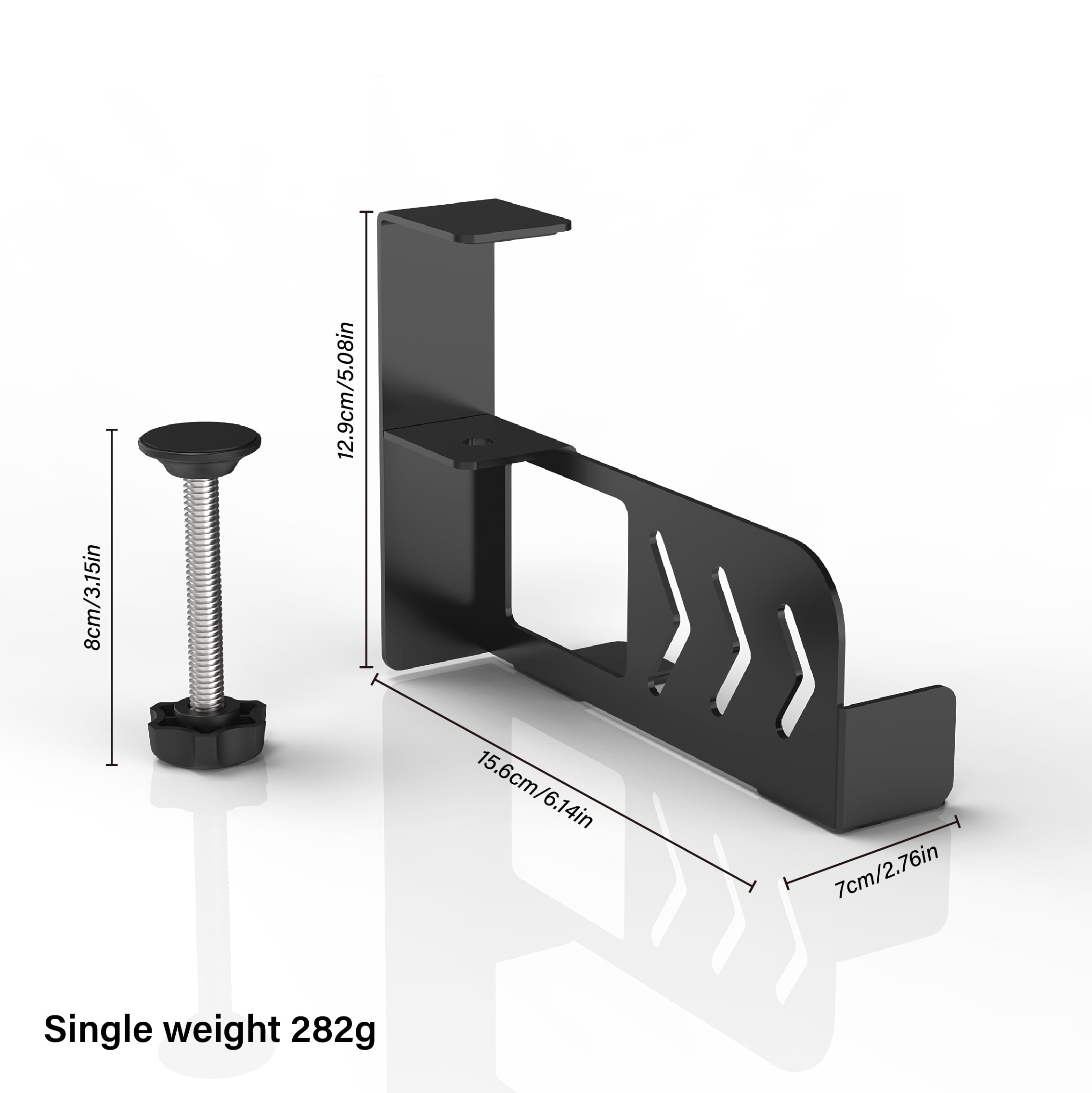 Boundless Trade Under Desk Mount for Xbox Series S, Heavy-Duty Clamp Installation, Space-Saving Gaming Console Holder (Black, 1 Pack) 35itc