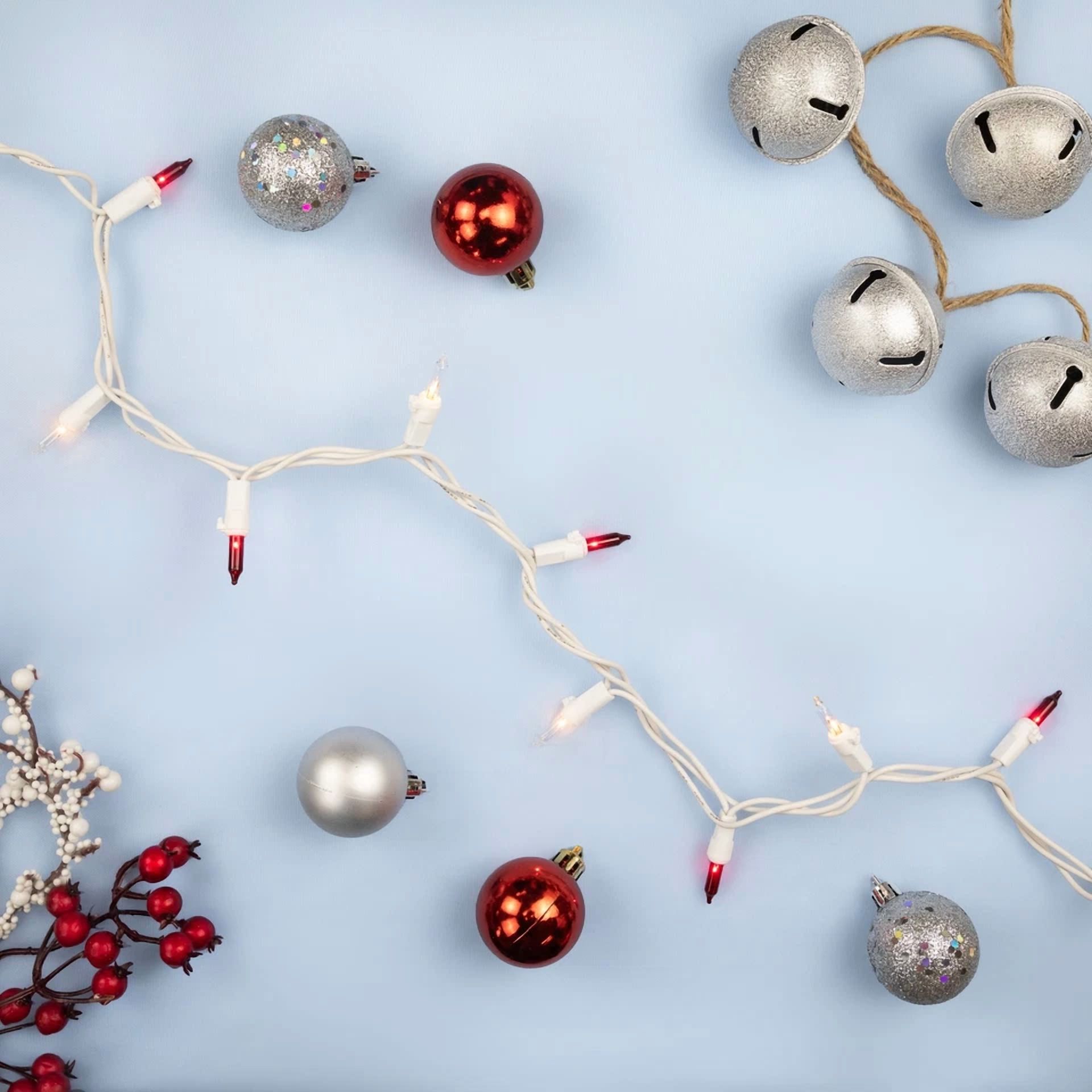 Knack Mini Christmas Lights Set, 50 Count Red and Clear Bulbs, 10.4 ft Total Length (50 Count) javdd