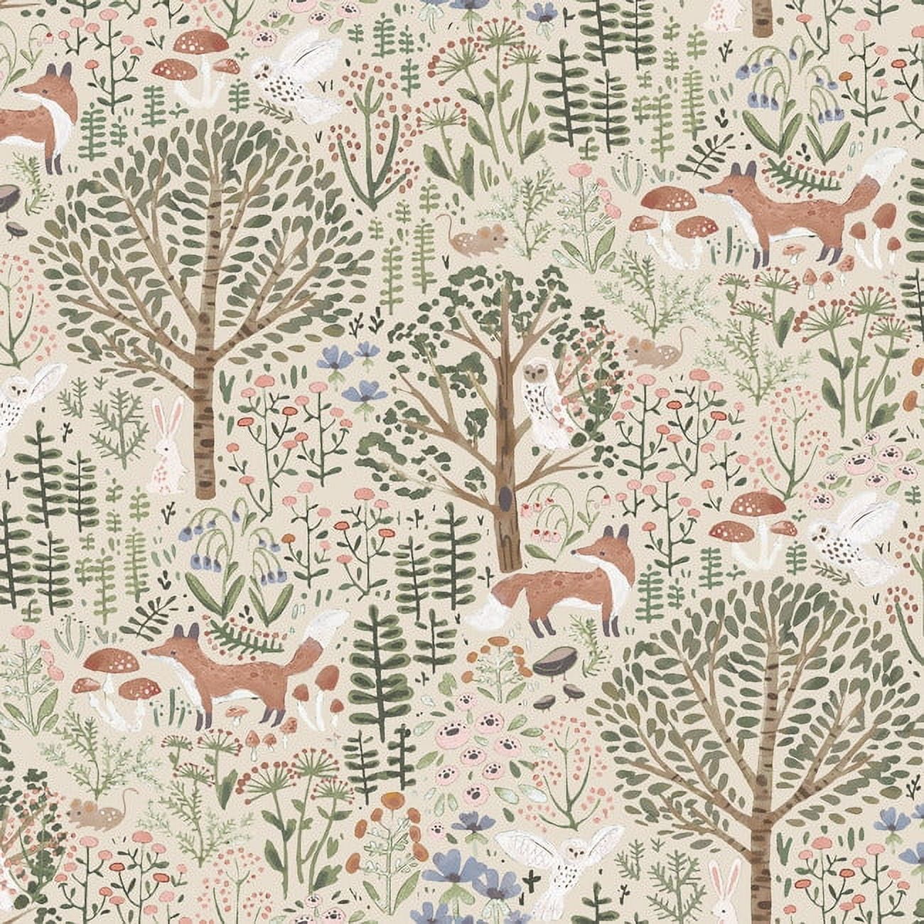 RoomMates Clara Jean Folklore Forest Peel & Stick Wallpaper (Brown, 17 in x 16.5 ft) qyeto