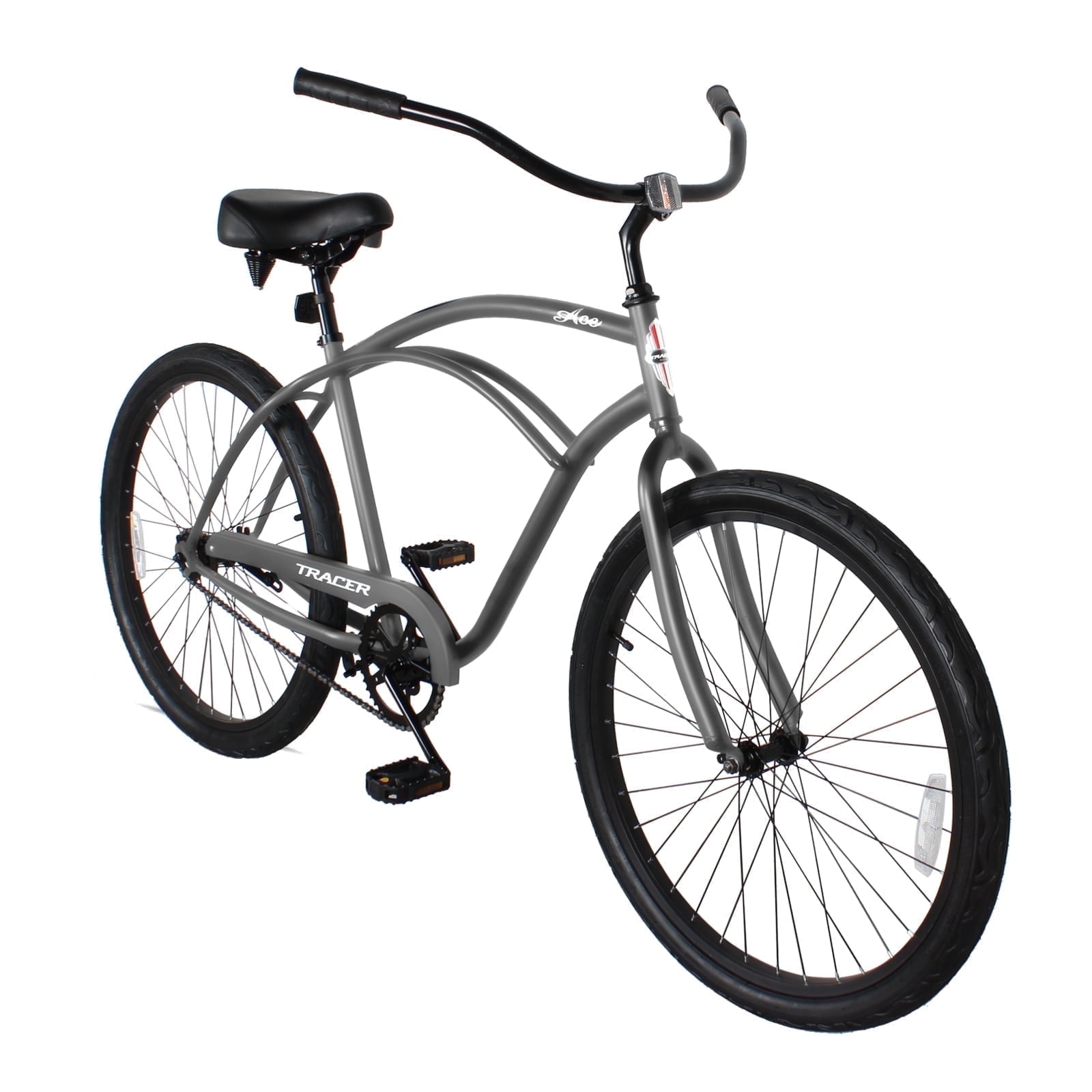 Tracer Bikes 26 in Beach Cruiser Bike, Single Speed, Coaster Brake, Matte Grey (26 in) om15u