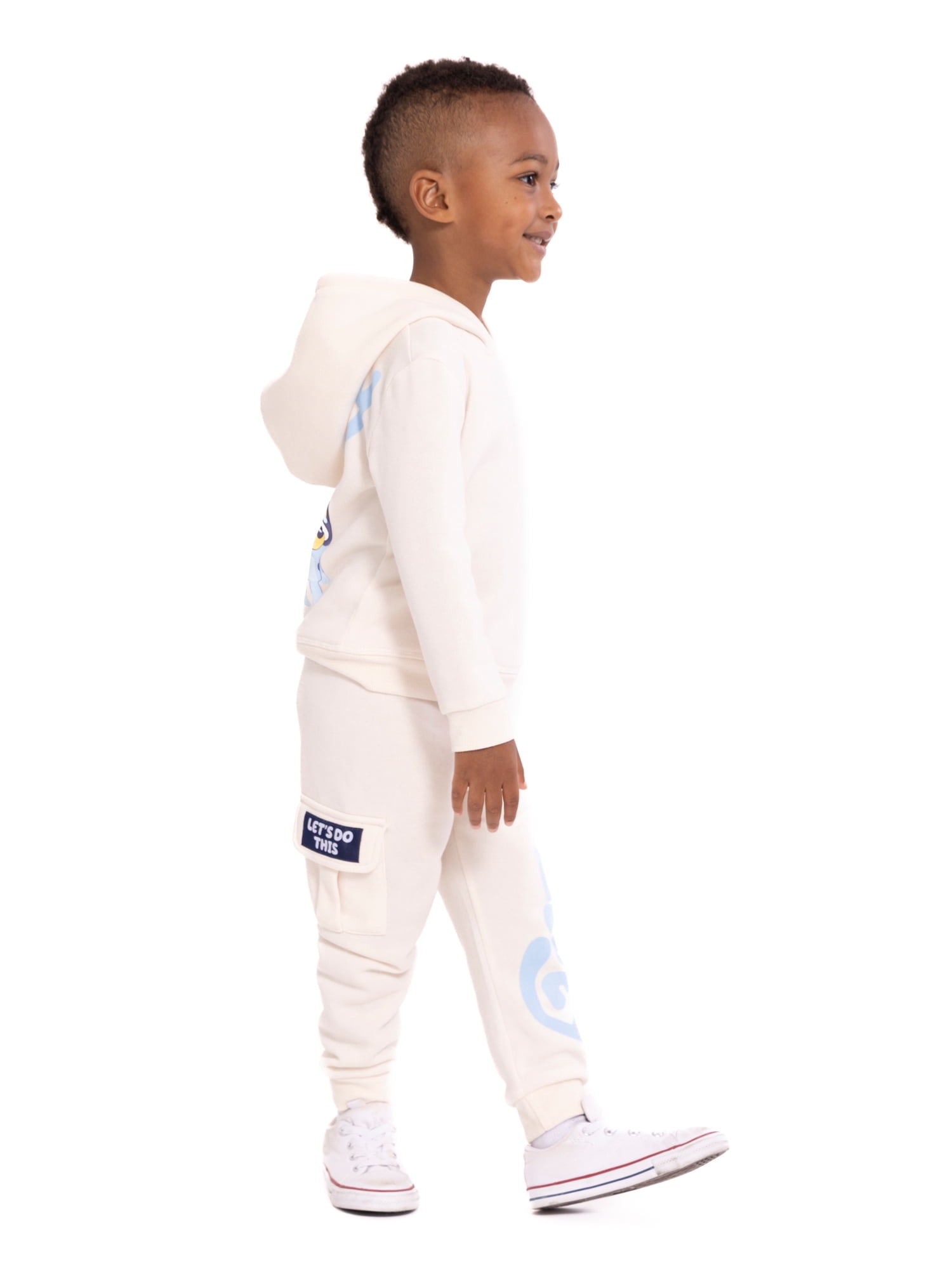 Bluey Toddler Boys' Graphic Hoodie and Jogger Pants 2-Piece Set (Grey, 5T) e7sai