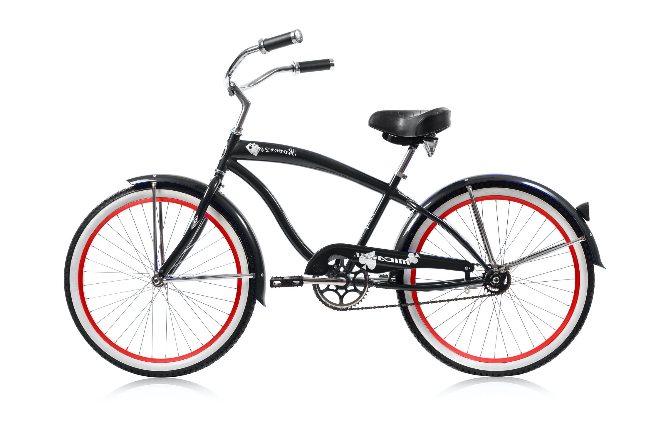 Wonder Wheels Beach Cruiser Single Speed Bicycle (Black & Red, 20 in) sd9ca