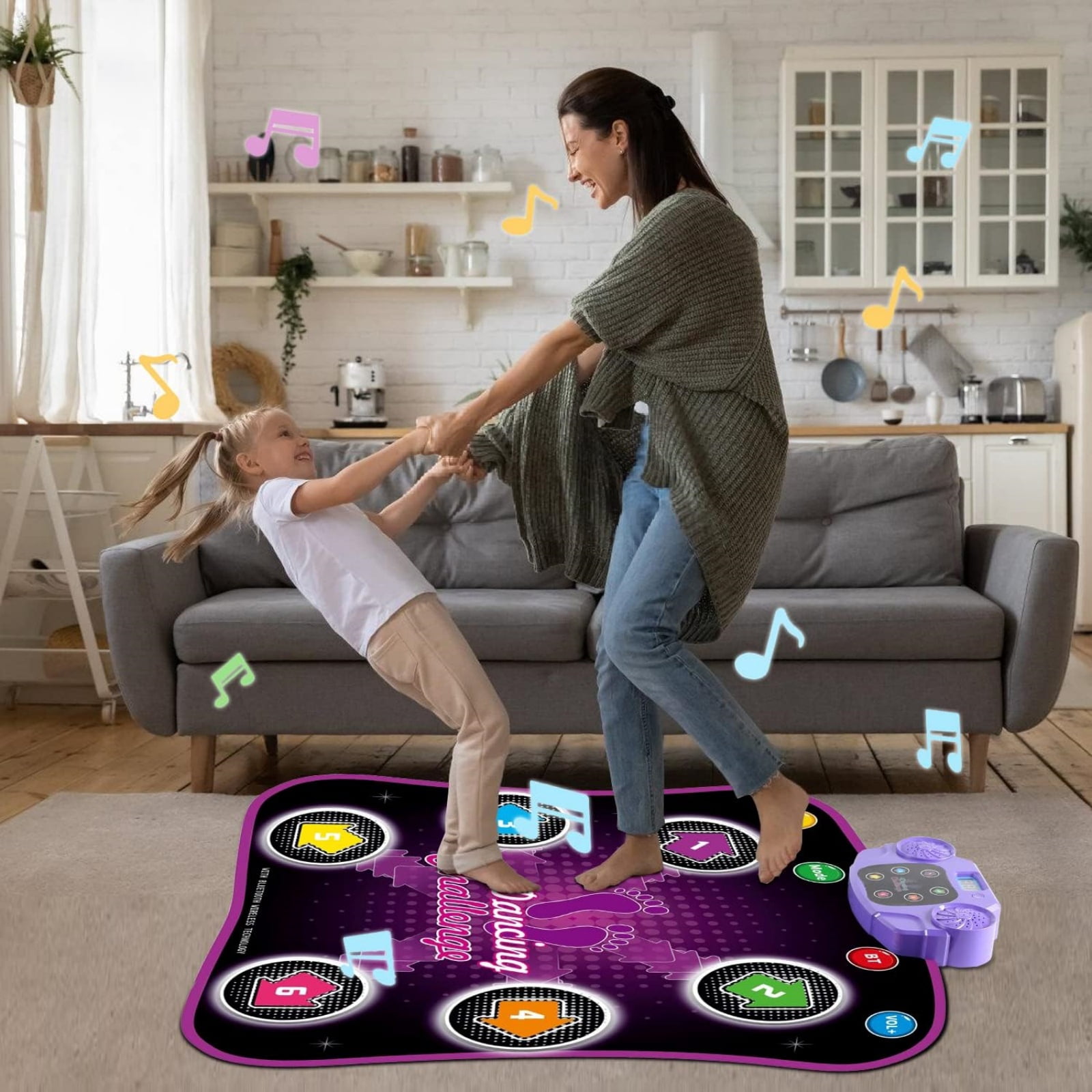 Jugaad Life Musical Dance Mat with Bluetooth and LED Lights (Multi-color, 36 in x 32 in) s689i