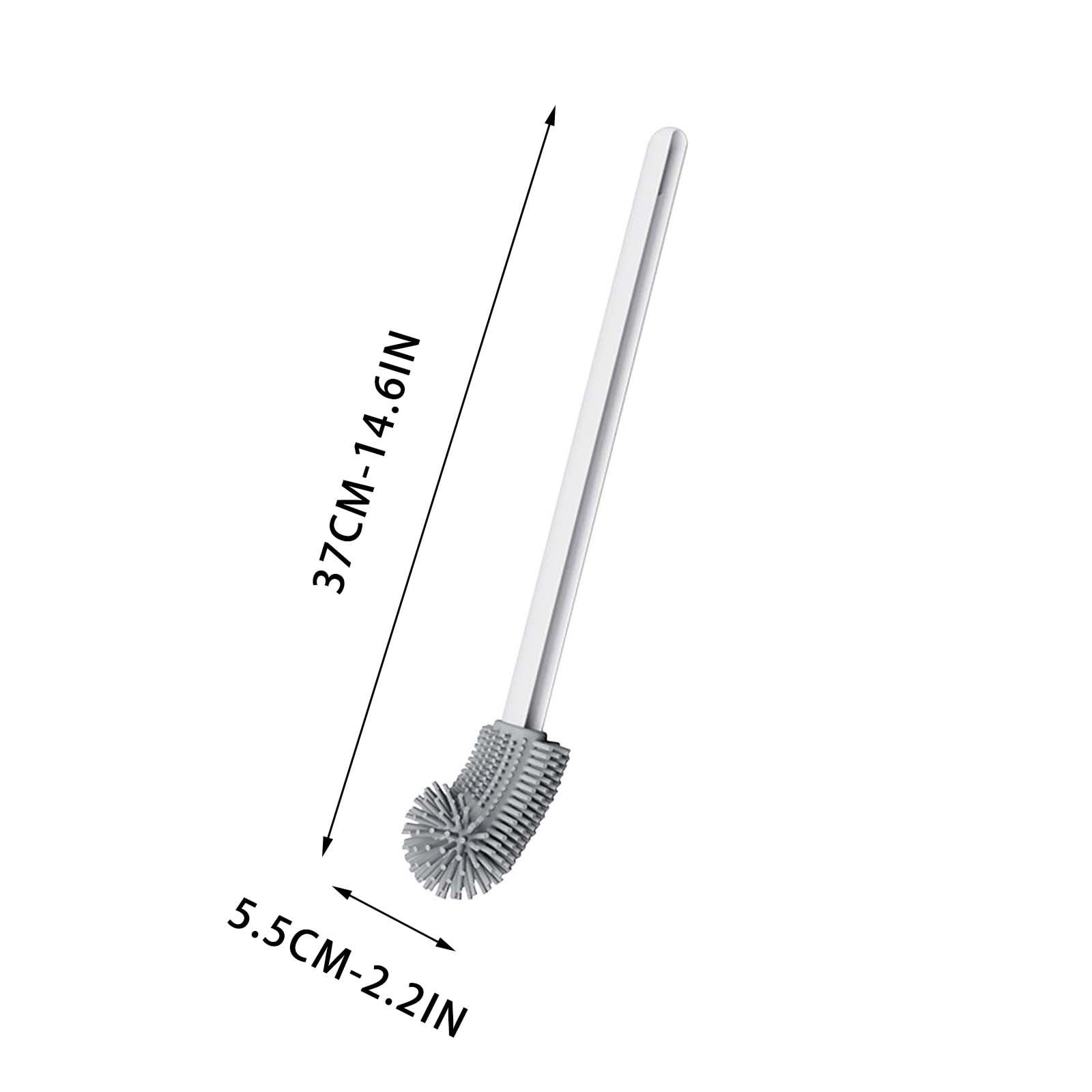 Skegnu Plastic Toilet Brush with Long Handle and Deep Cleaning Bristles (White, 15 in) f9chx