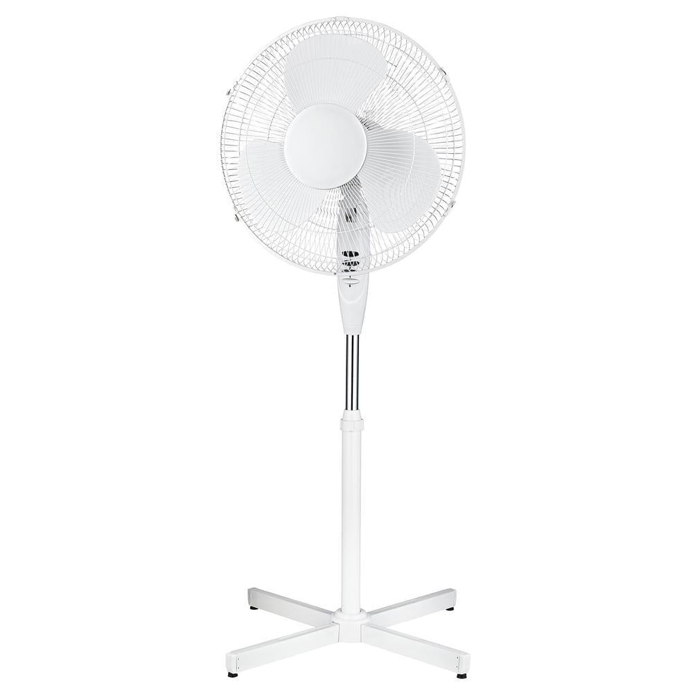 Optimus 16-Inch Oscillating Stand Fan (White, 16 in) mh7y0
