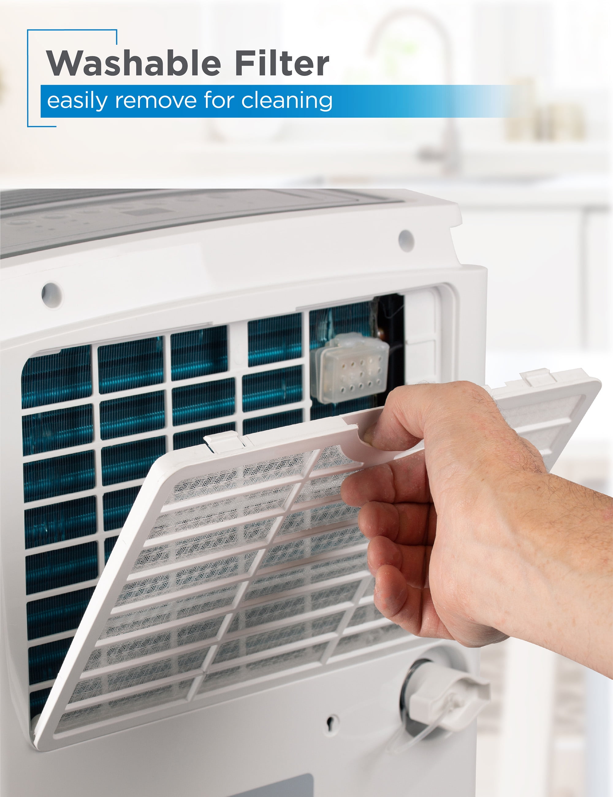 BLACK+DECKER 50 Pint Whole House Dehumidifier with Built-in Pump for 4500 Sq Ft Spaces (White) e4j3j