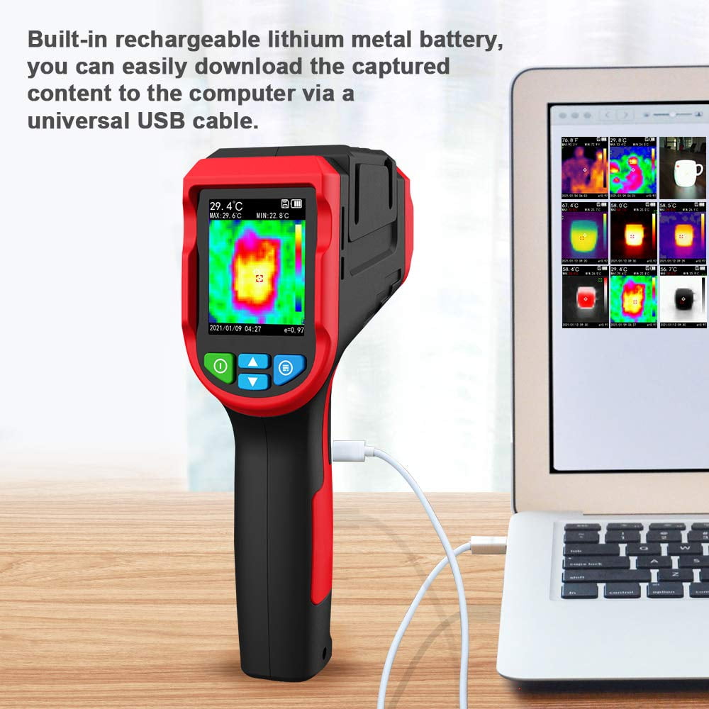 NOYAFA NF-521 Infrared Thermal Imaging Camera, Handheld Industrial Thermal Imager with 2.4 in LCD Display (Red) pid5x