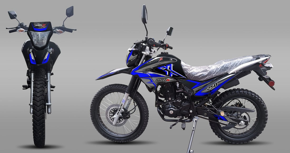 RPS Hawk-X 250cc Motorcycle 5-Speed Manual Transmission (Black, 21 in Front Tire) wo2fd