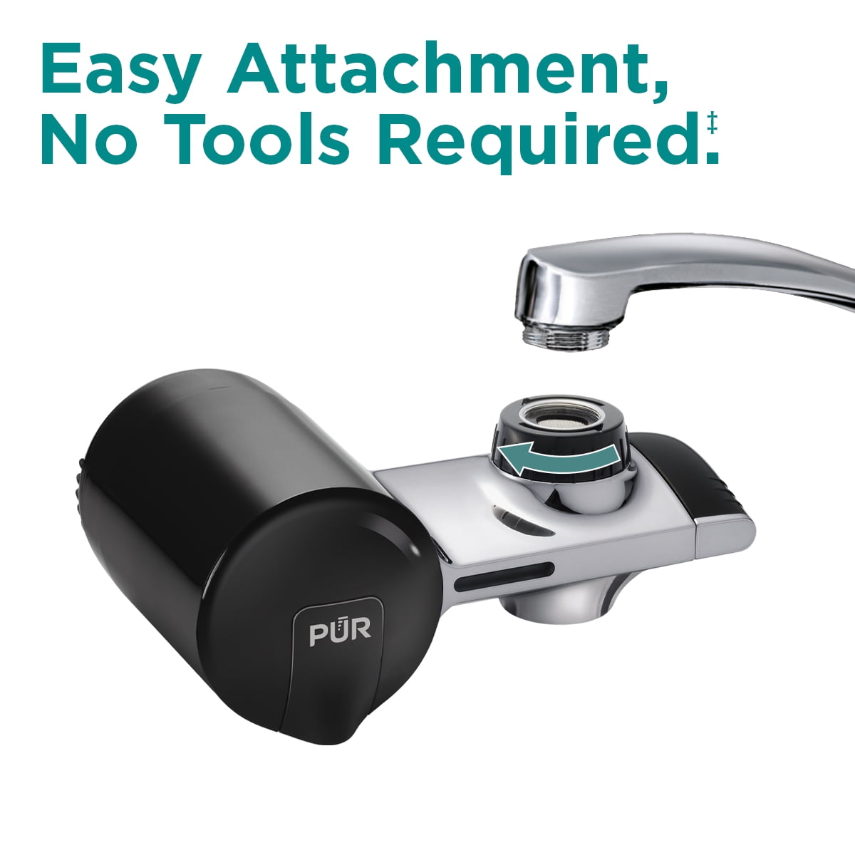 PUR PLUS Faucet Mount Water Filtration System (Black/Chrome, 1 Count) lcuca