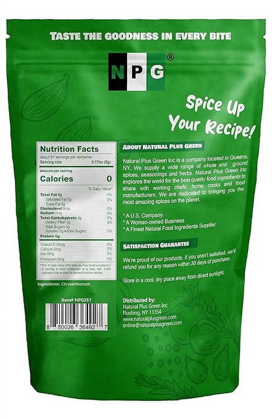 NPG Chrysanthemum Bud Tea, Natural Dried Tai Ju Herbal Loose Leaf Tea, Caffeine-Free Floral Infusion (Yellow, 16 oz) fyape