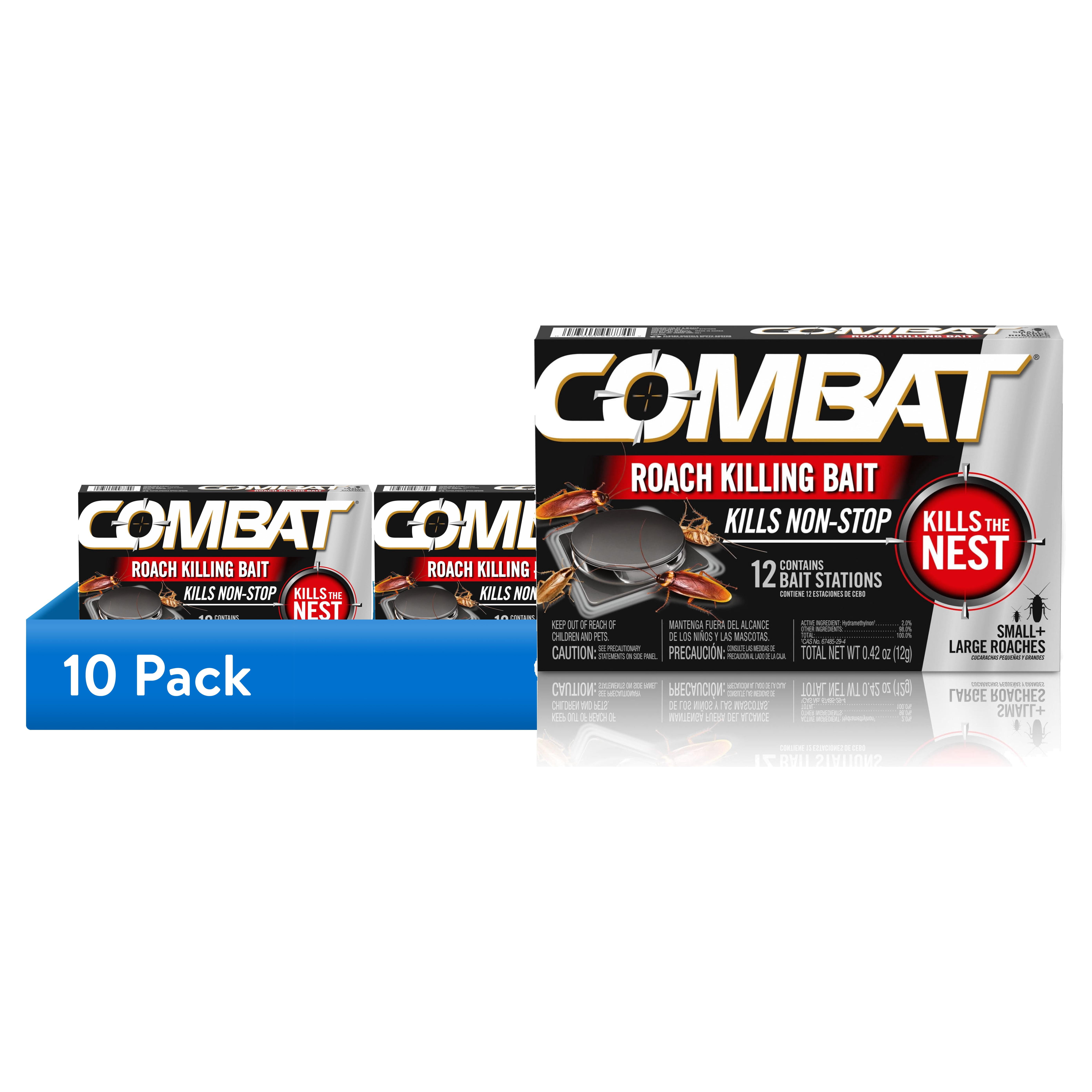 Combat Roach Killing Bait Stations for Small and Large Roaches (12 Count, 10 Pack) xvu9d