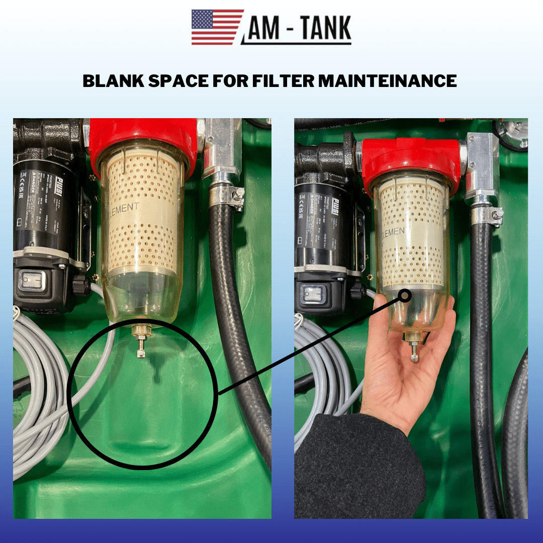 AM-Tank Portable Diesel Transfer Tank with 12V Pump and Auto-Nozzle (58 Gallon, 13 ft Hose) i03mw