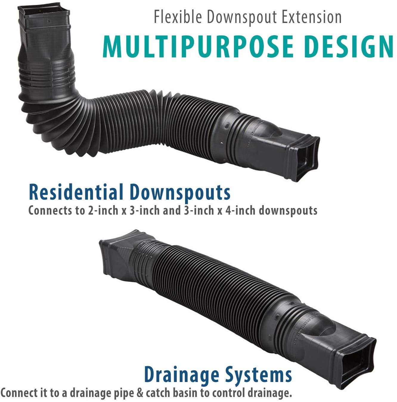 Amerimax Vinyl Downspout Extension Gutter Connector (Brown, 25 in to 55 in) te02e