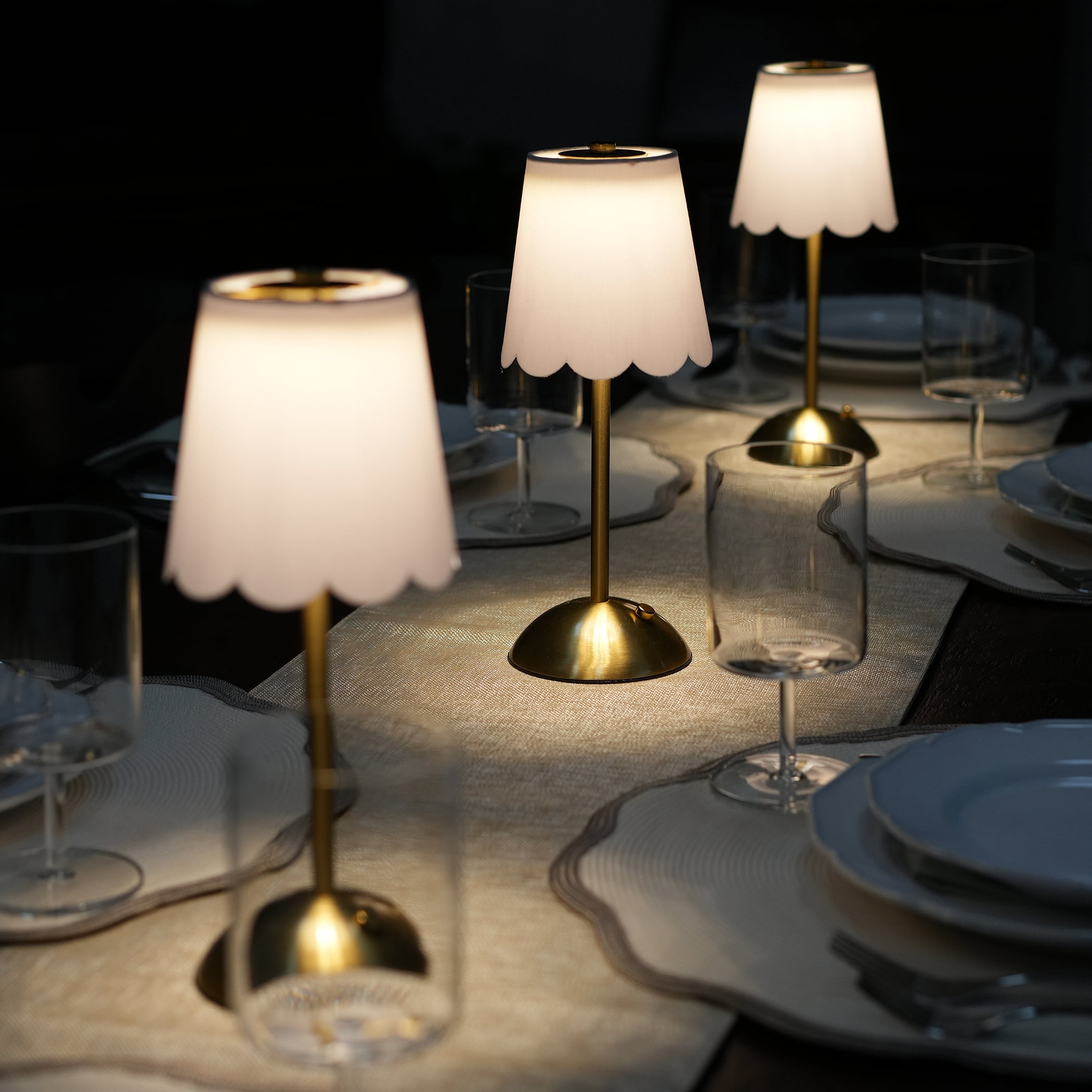 Home Decor Collection Cordless Rechargeable LED Table Lamp with Dimmable 3-Light Settings (Brass, 11.9 in) 6086e