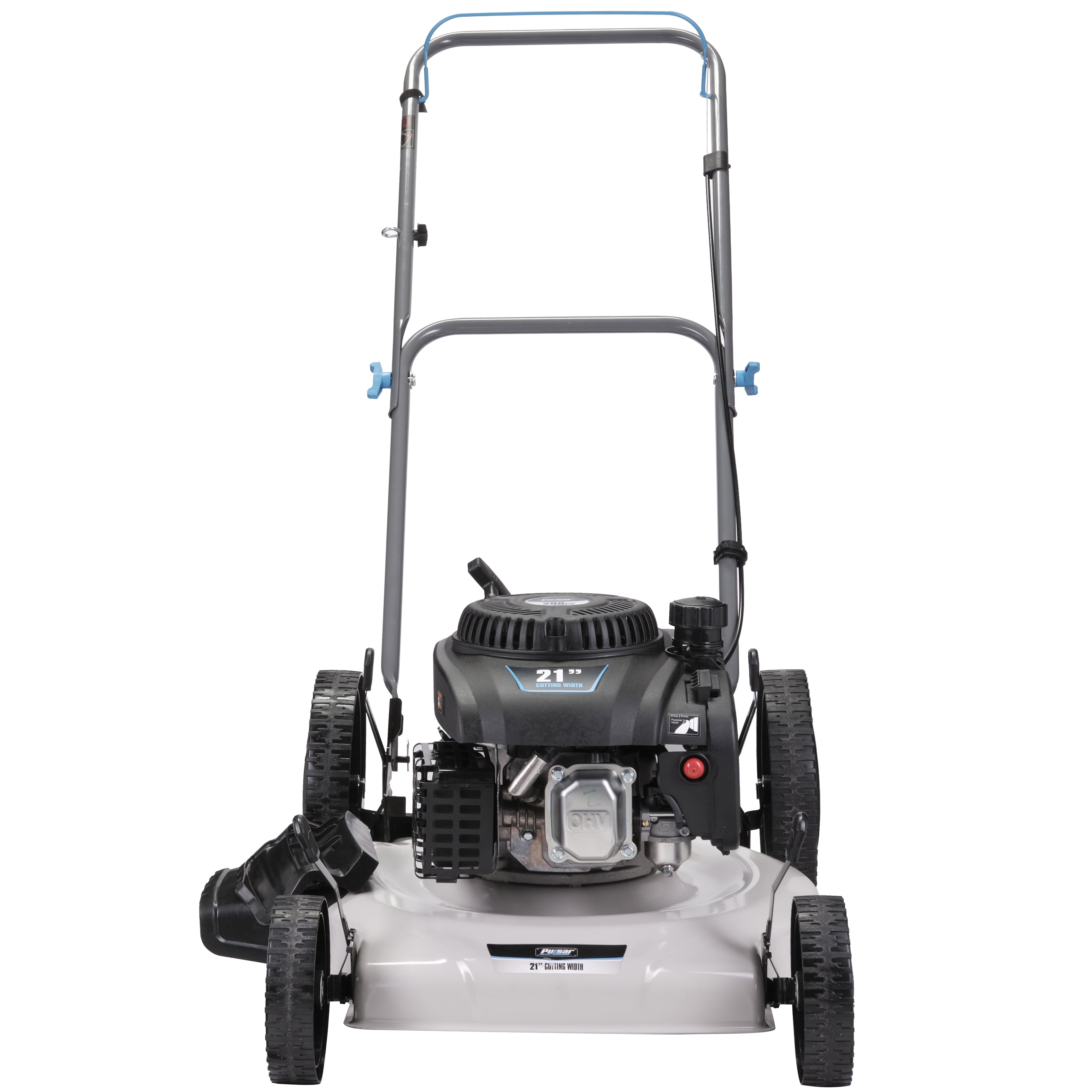 Pulsar 21 in Gas Push Lawn Mower with 200cc 4-Stroke Engine, Side Discharge and Mulching (White, 21 in) wazwp
