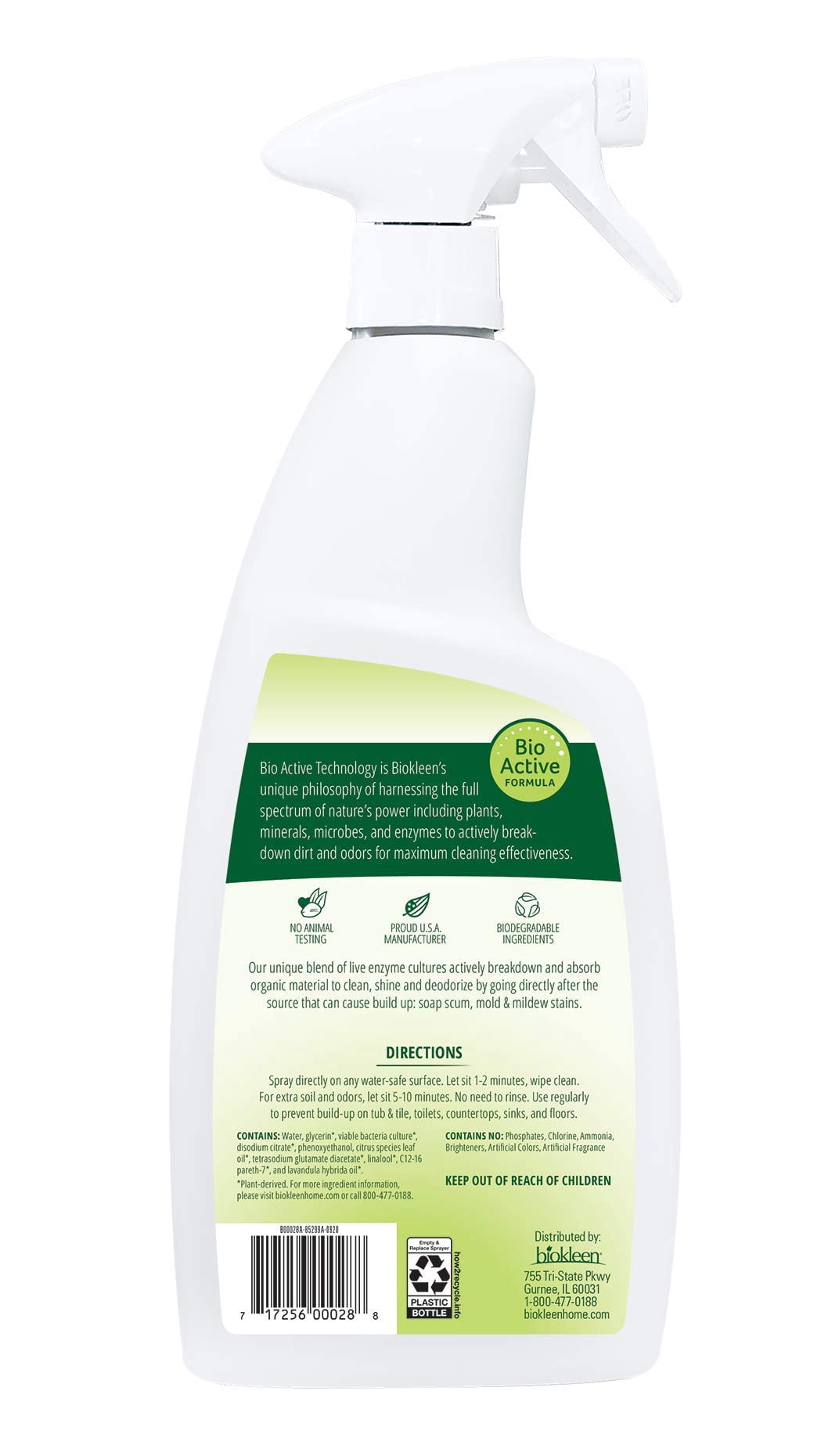 Biokleen Bac-Out Bathroom Cleaner, Lavender Lime Scent, Bio-Enzymatic Formula (32 fl oz) x6cj6