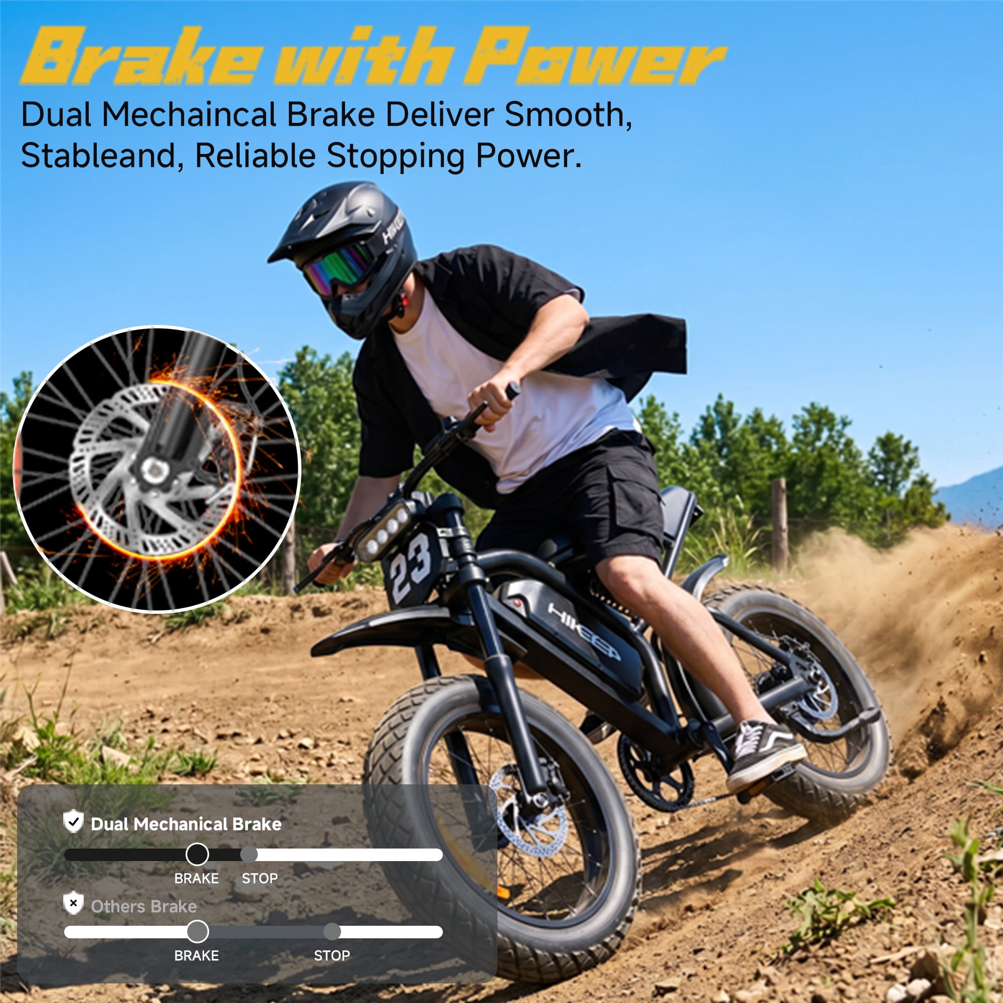 HiKeep 20 in Fat Tire Electric Bike, 750W Motor Full Suspension E-Bike for Adults (Black, 20 in) d0q5p