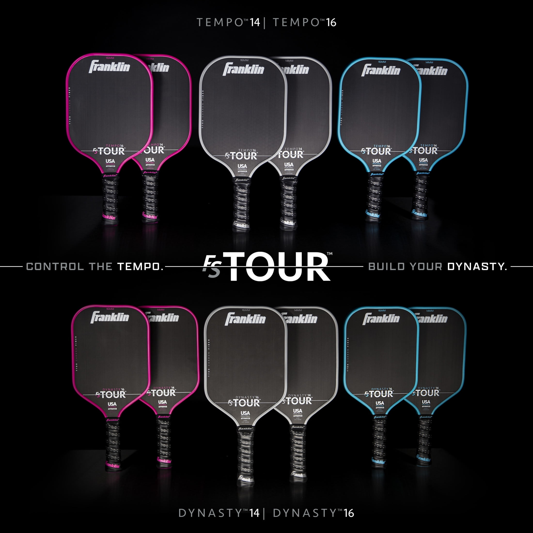 Franklin Sports FS Tour Series Carbon Fiber Pickleball Paddle (Blue, 8.8 oz) psgqa